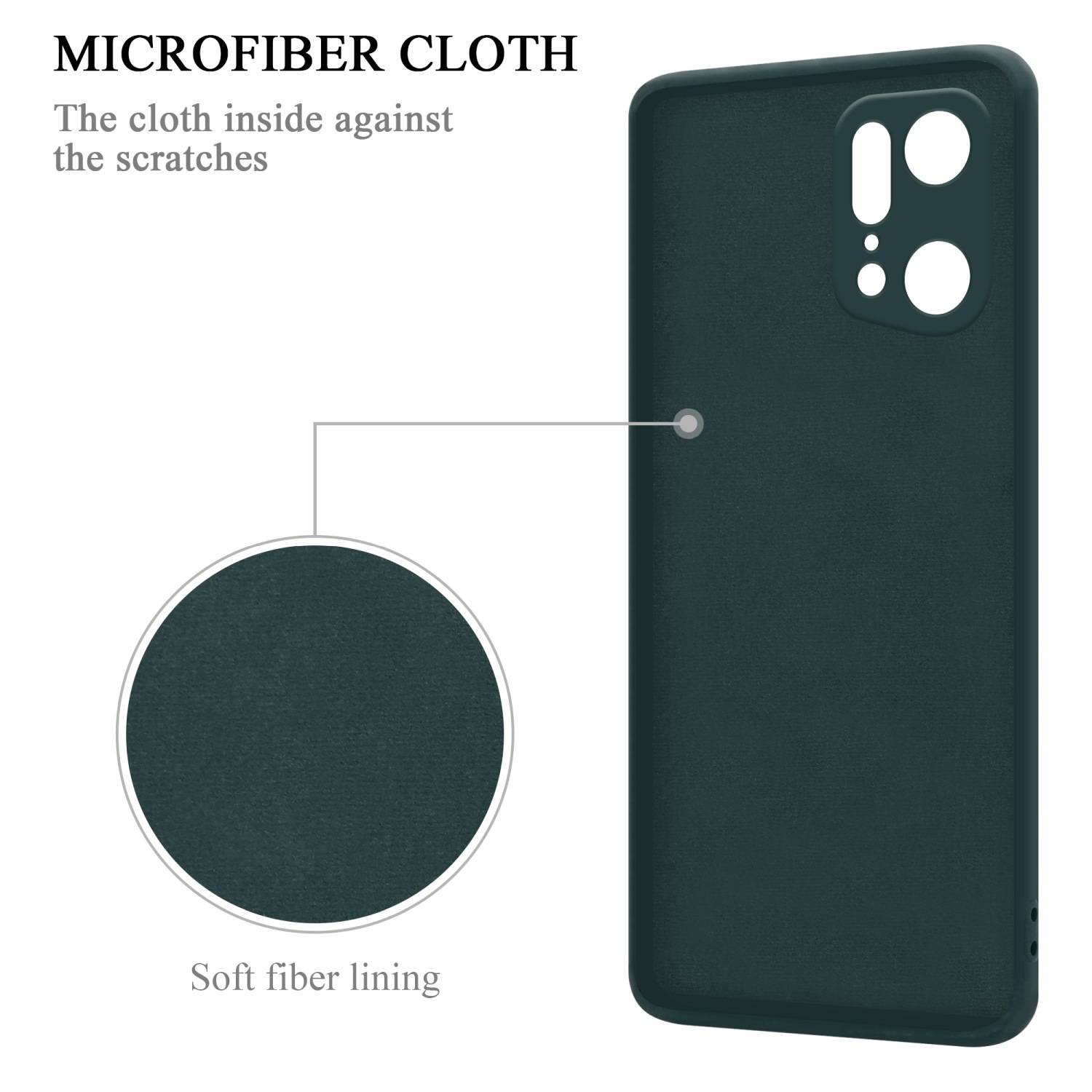 Cadorabo Hülle für Oppo FIND X5 PRO Schutz Hülle in Grün Handyhülle TPU Etui Case Cover