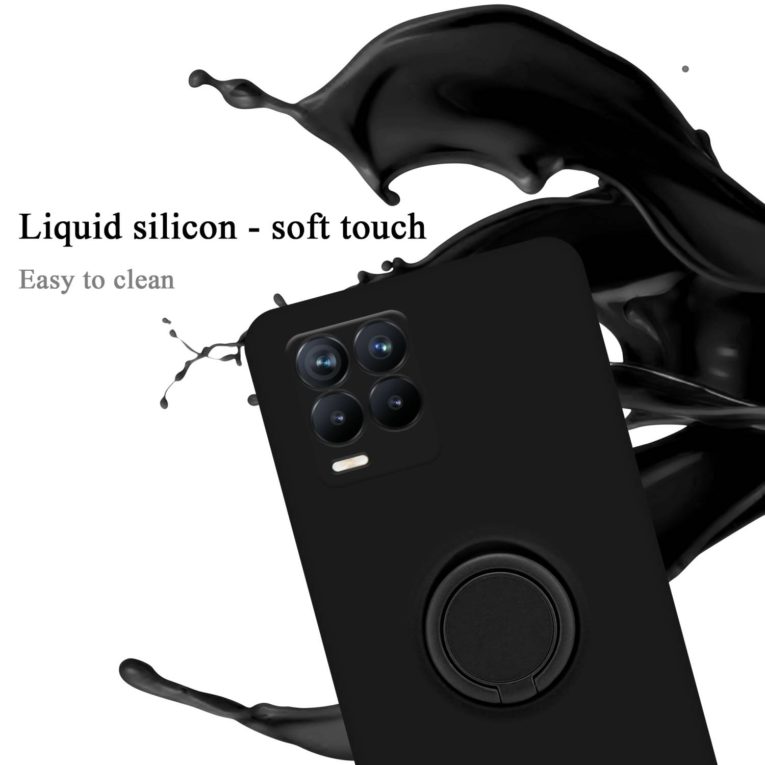 Cadorabo Hülle für Realme 8 4G / 8 PRO Schutz Hülle in Schwarz Handyhülle TPU Etui Case Cover