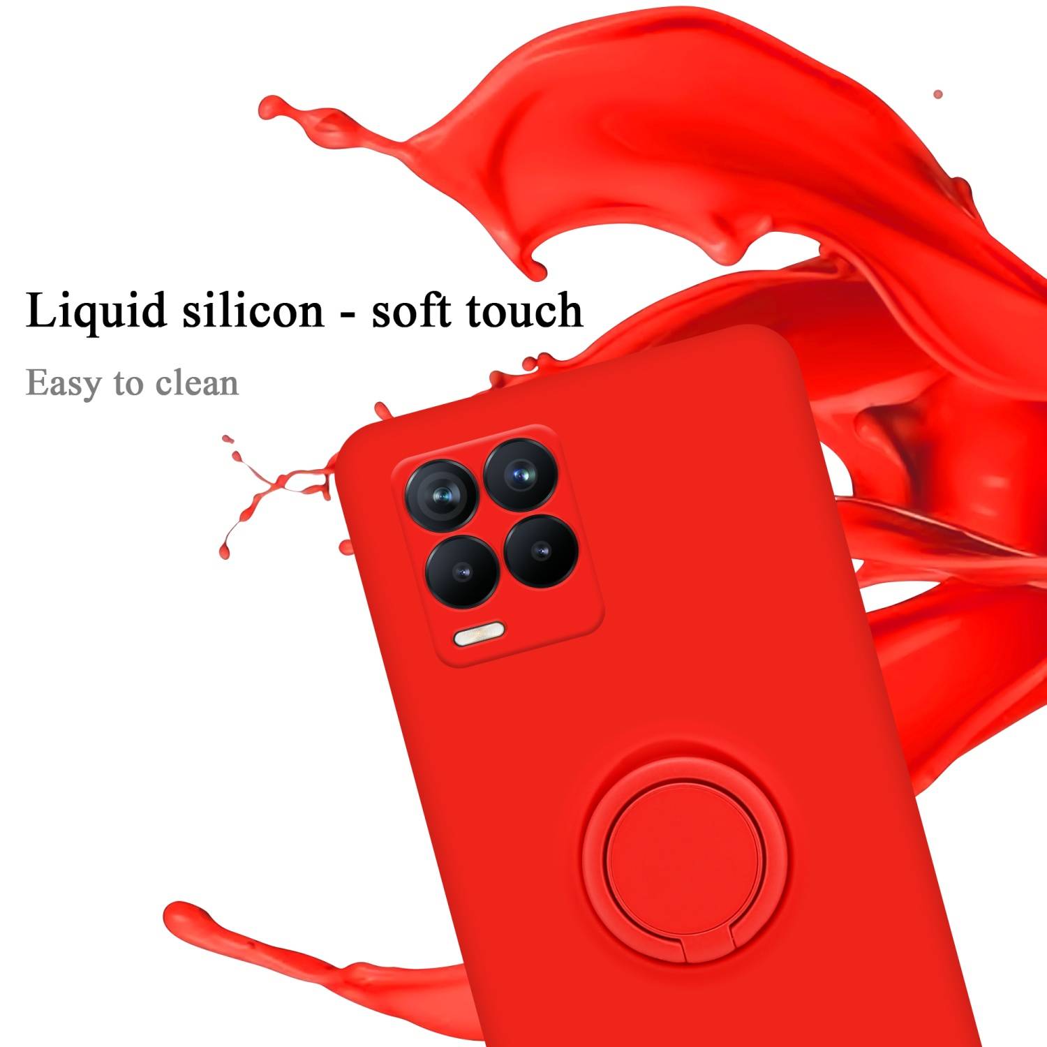 Cadorabo Hülle für Realme 8 4G / 8 PRO Schutz Hülle in Rot Handyhülle TPU Etui Case Cover