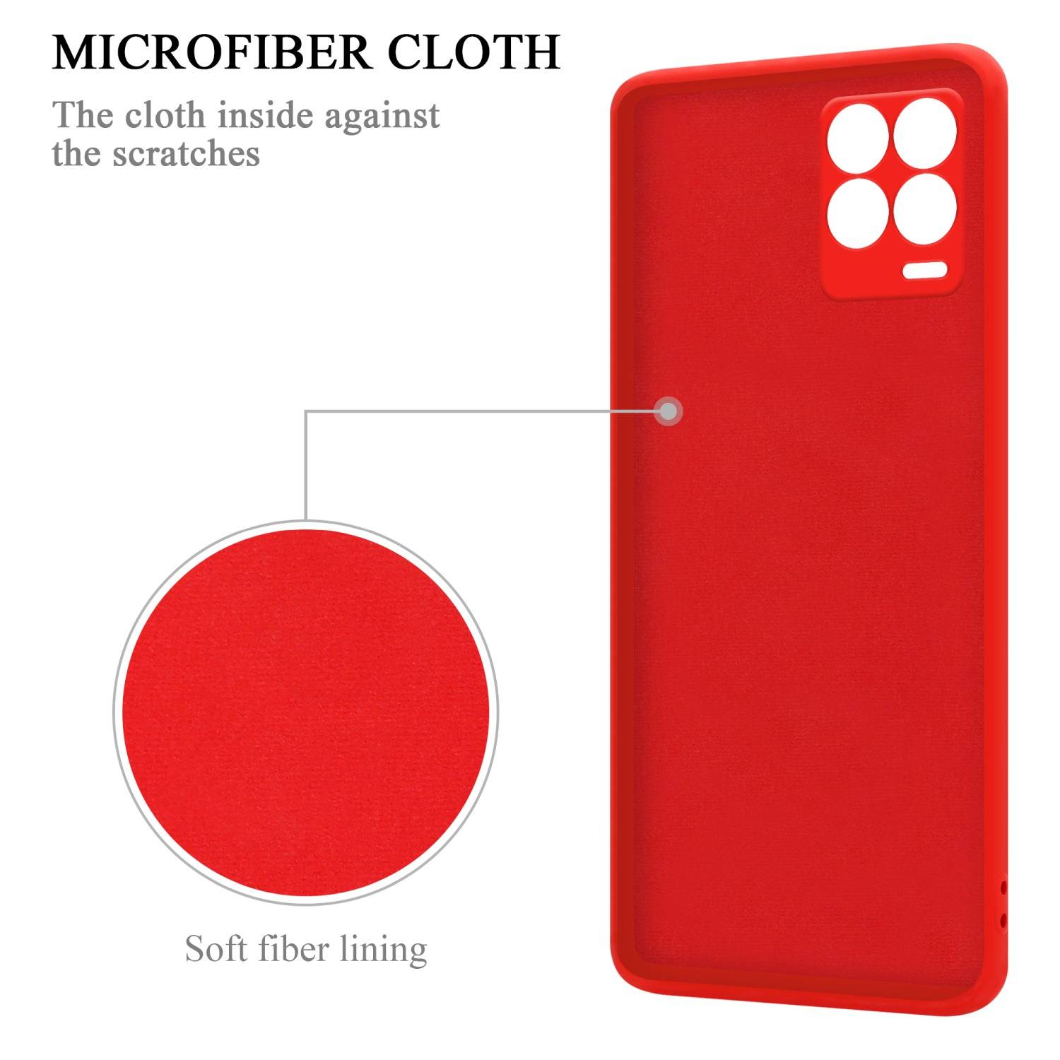 Cadorabo Hülle für Realme 8 4G / 8 PRO Schutz Hülle in Rot Handyhülle TPU Etui Case Cover