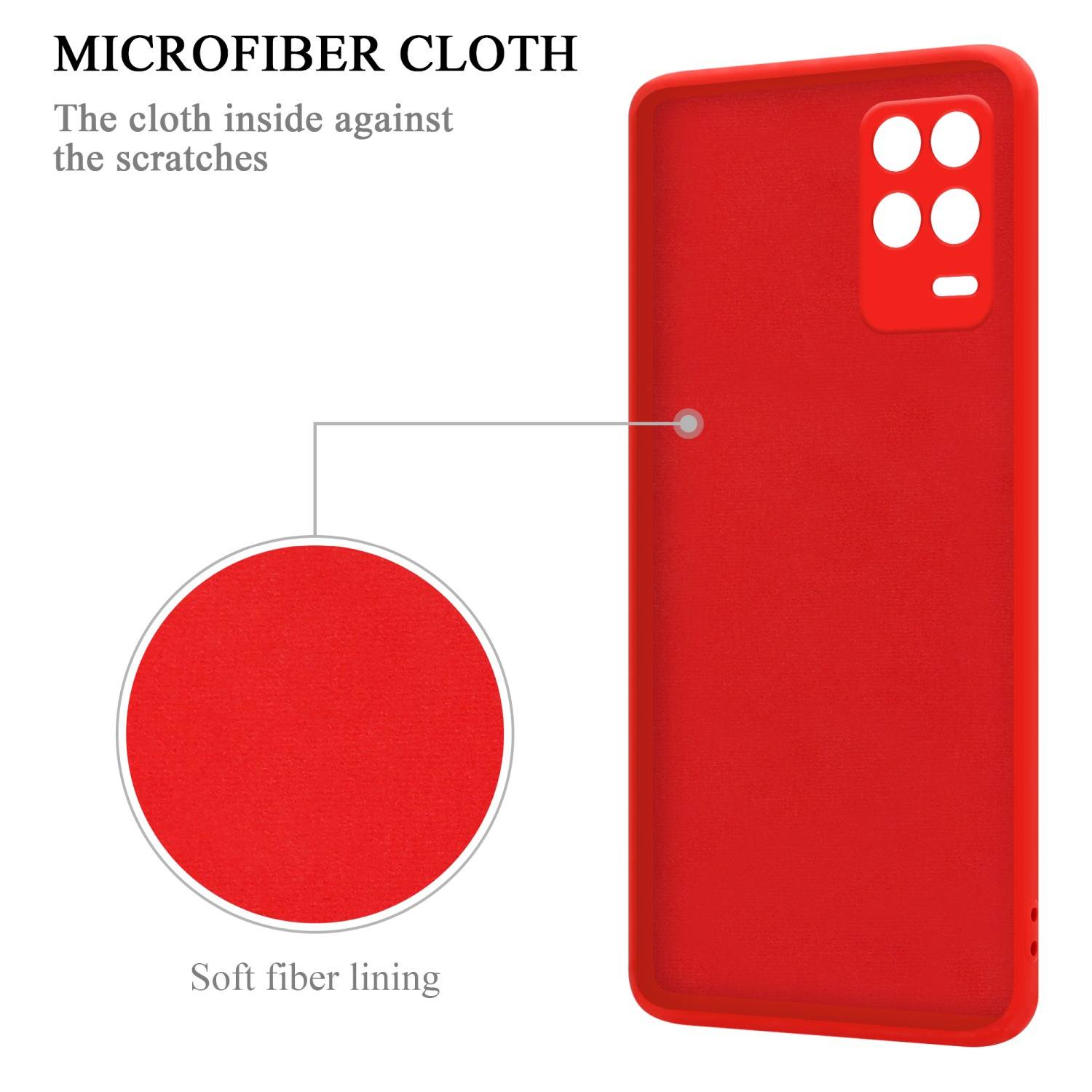 Cadorabo Hülle für Realme 8 5G / V13 / Q3 / Q3i / Narzo 30 5G Schutz Hülle in Rot Handyhülle TPU Etui Case Cover