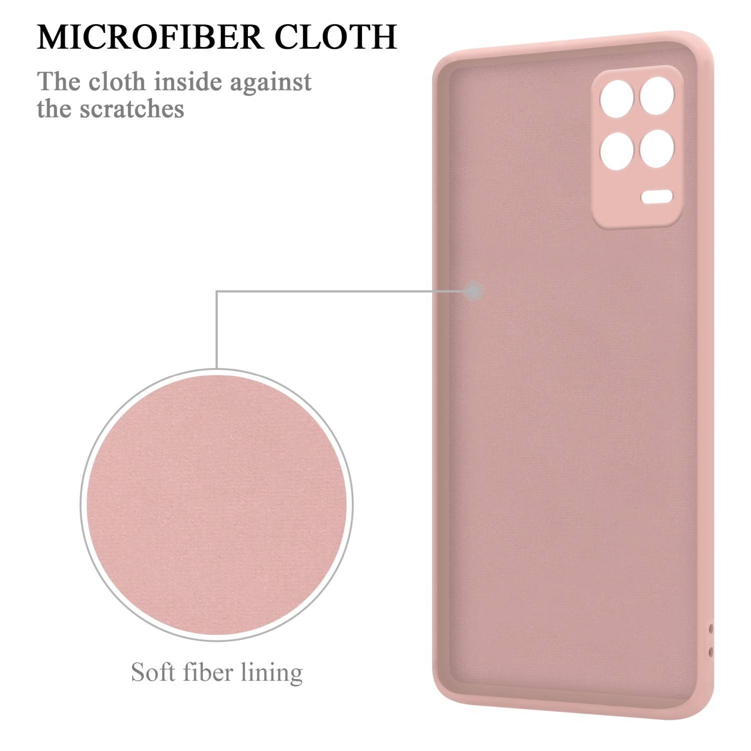 Cadorabo Hülle für Realme 8 5G / V13 / Q3 / Q3i / Narzo 30 5G Schutz Hülle in Rosa Handyhülle TPU Etui Case Cover