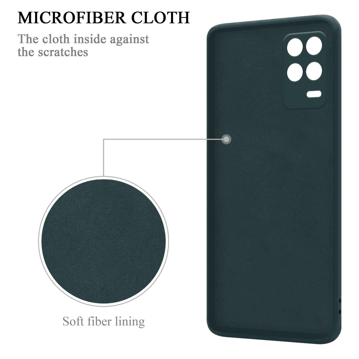 Cadorabo Hülle für Realme 8 5G / V13 / Q3 / Q3i / Narzo 30 5G Schutz Hülle in Grün Handyhülle TPU Etui Case Cover