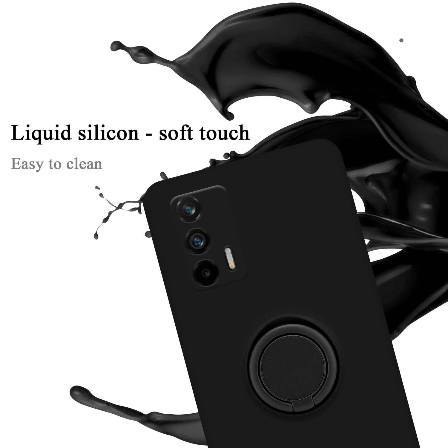 Cadorabo Hülle für Realme GT / GT Neo 2T / Q3 PRO Schutz Hülle in Schwarz Handyhülle TPU Etui Case Cover