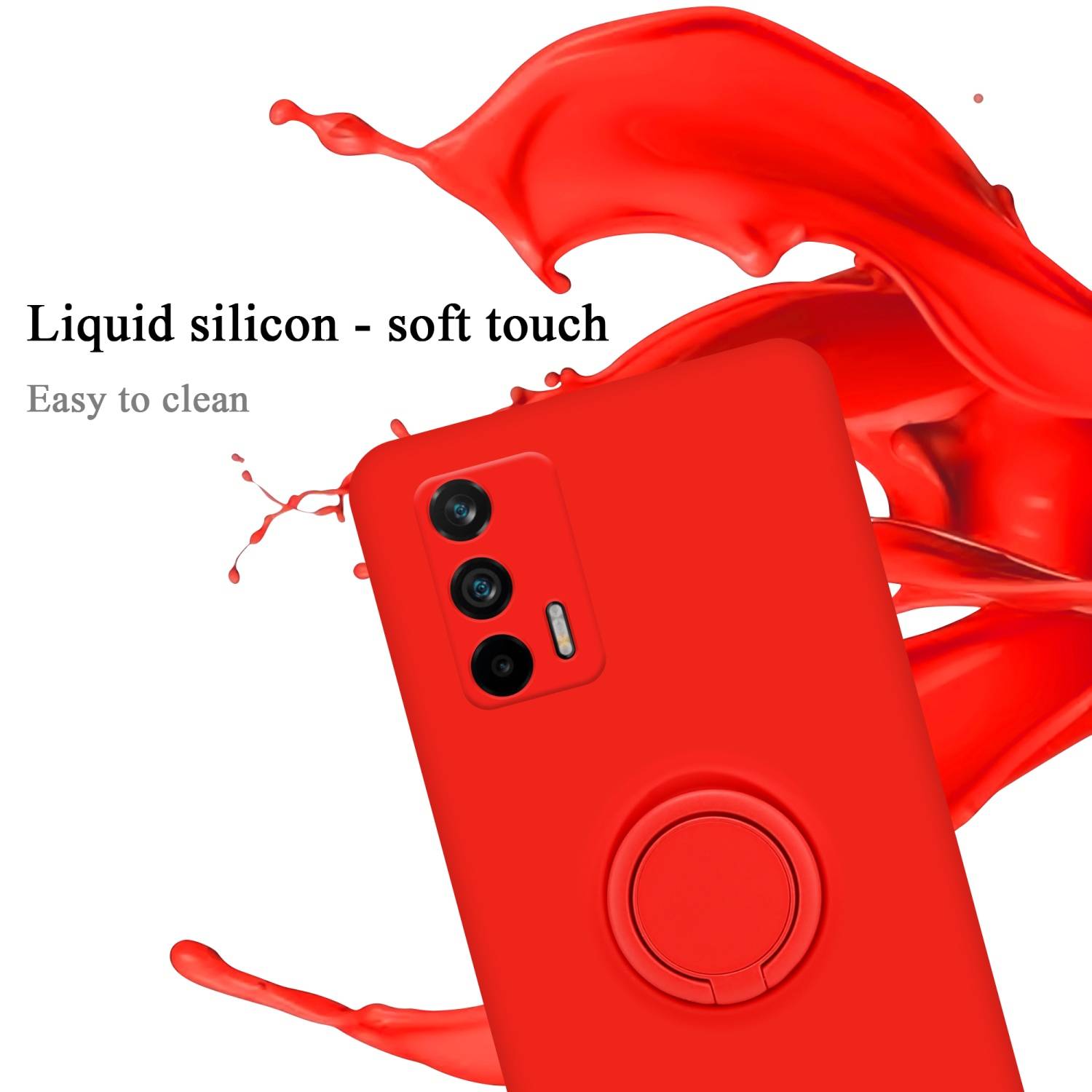 Cadorabo Hülle für Realme GT / GT Neo 2T / Q3 PRO Schutz Hülle in Rot Handyhülle TPU Etui Case Cover