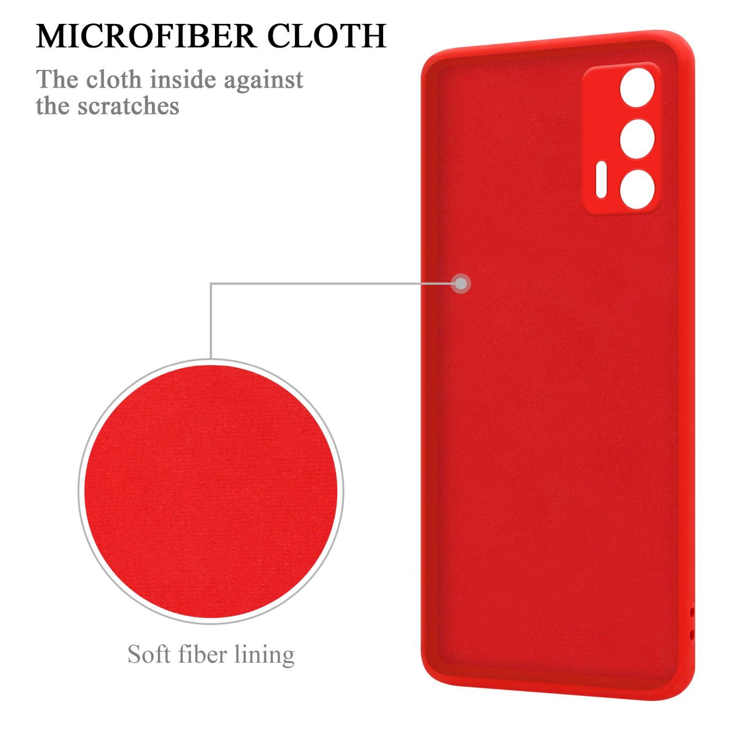 Cadorabo Hülle für Realme GT / GT Neo 2T / Q3 PRO Schutz Hülle in Rot Handyhülle TPU Etui Case Cover