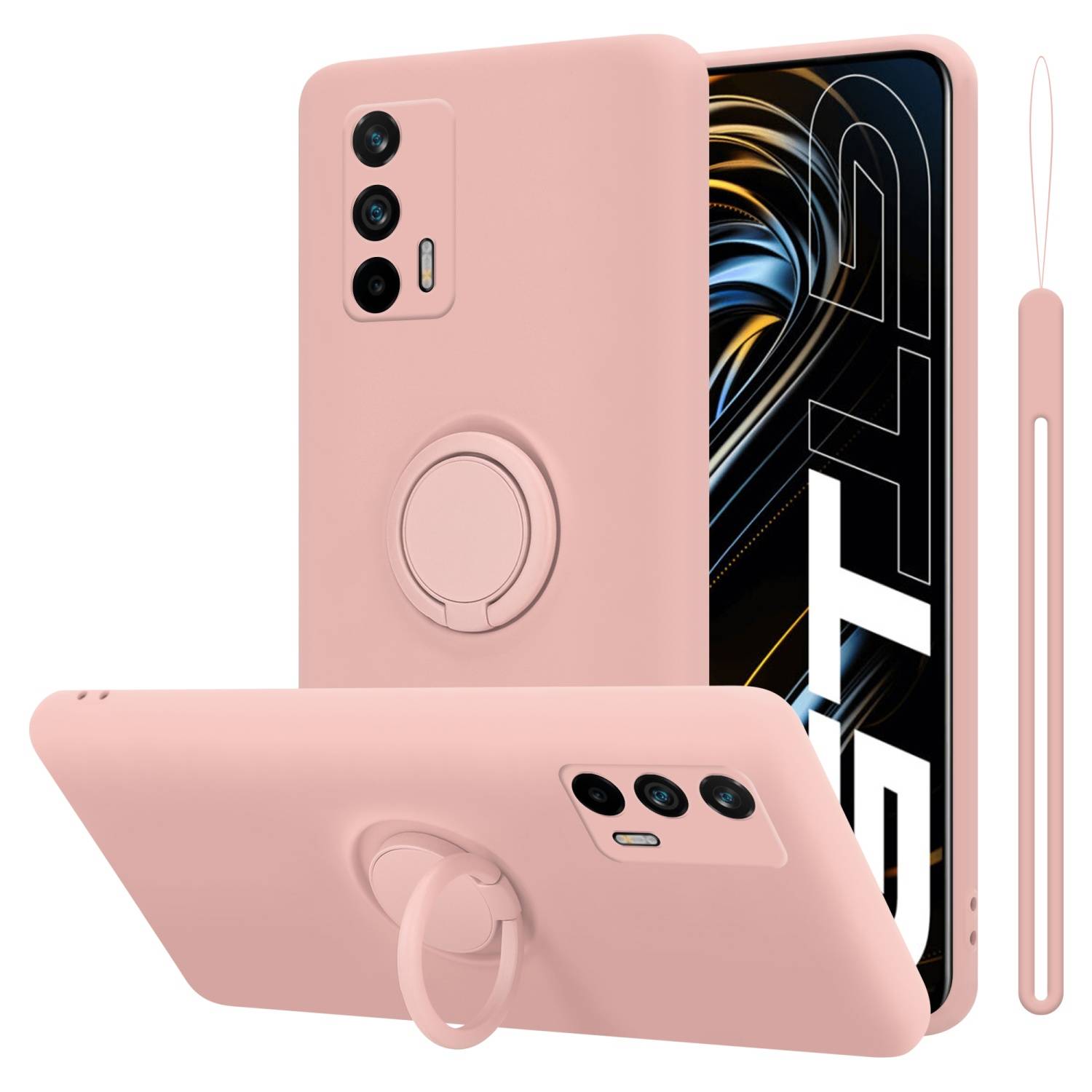 Cadorabo Hülle für Realme GT / GT Neo 2T / Q3 PRO Schutz Hülle in Rosa Handyhülle TPU Etui Case Cover
