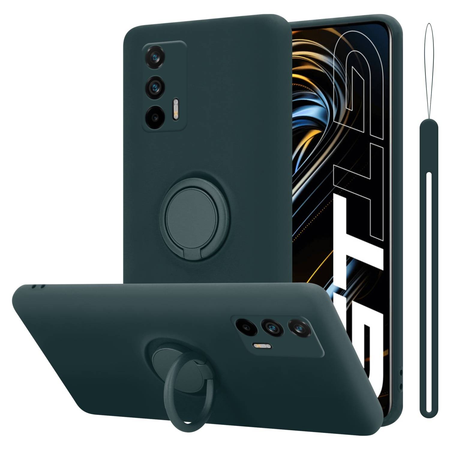 Cadorabo Hülle für Realme GT / GT Neo 2T / Q3 PRO Schutz Hülle in Grün Handyhülle TPU Etui Case Cover