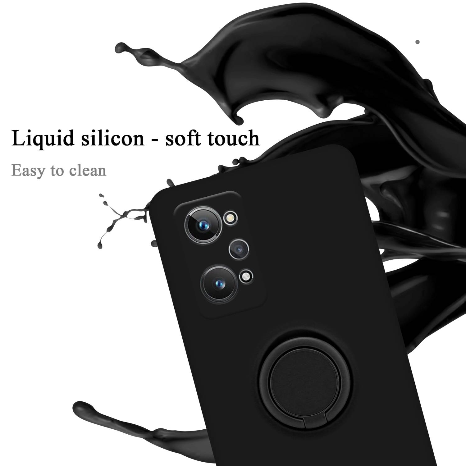 Cadorabo Hülle für Realme GT 2 / GT Neo 2 Schutz Hülle in Schwarz Handyhülle TPU Etui Case Cover
