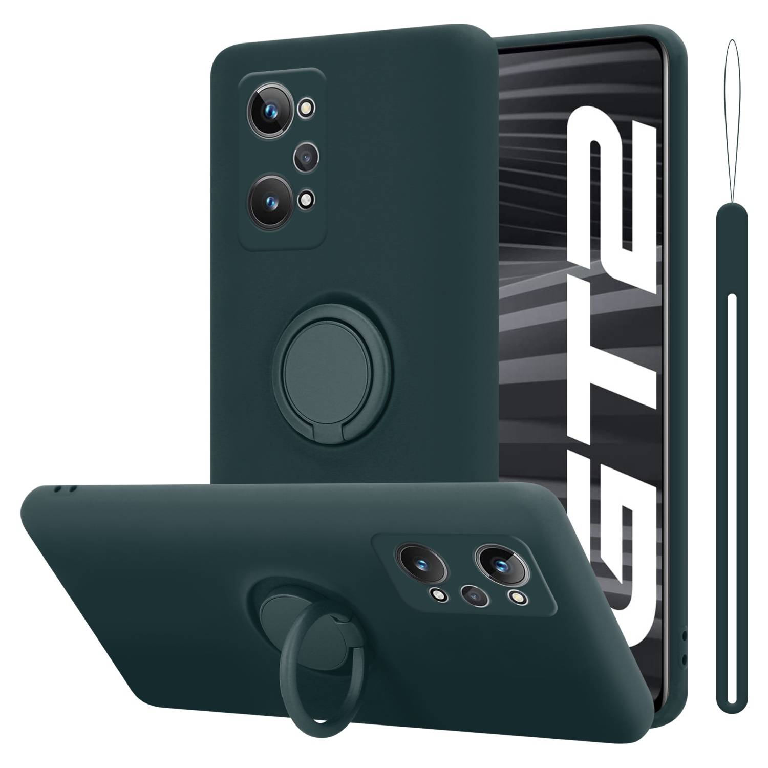 Cadorabo Hülle für Realme GT 2 / GT Neo 2 Schutz Hülle in Grün Handyhülle TPU Etui Case Cover