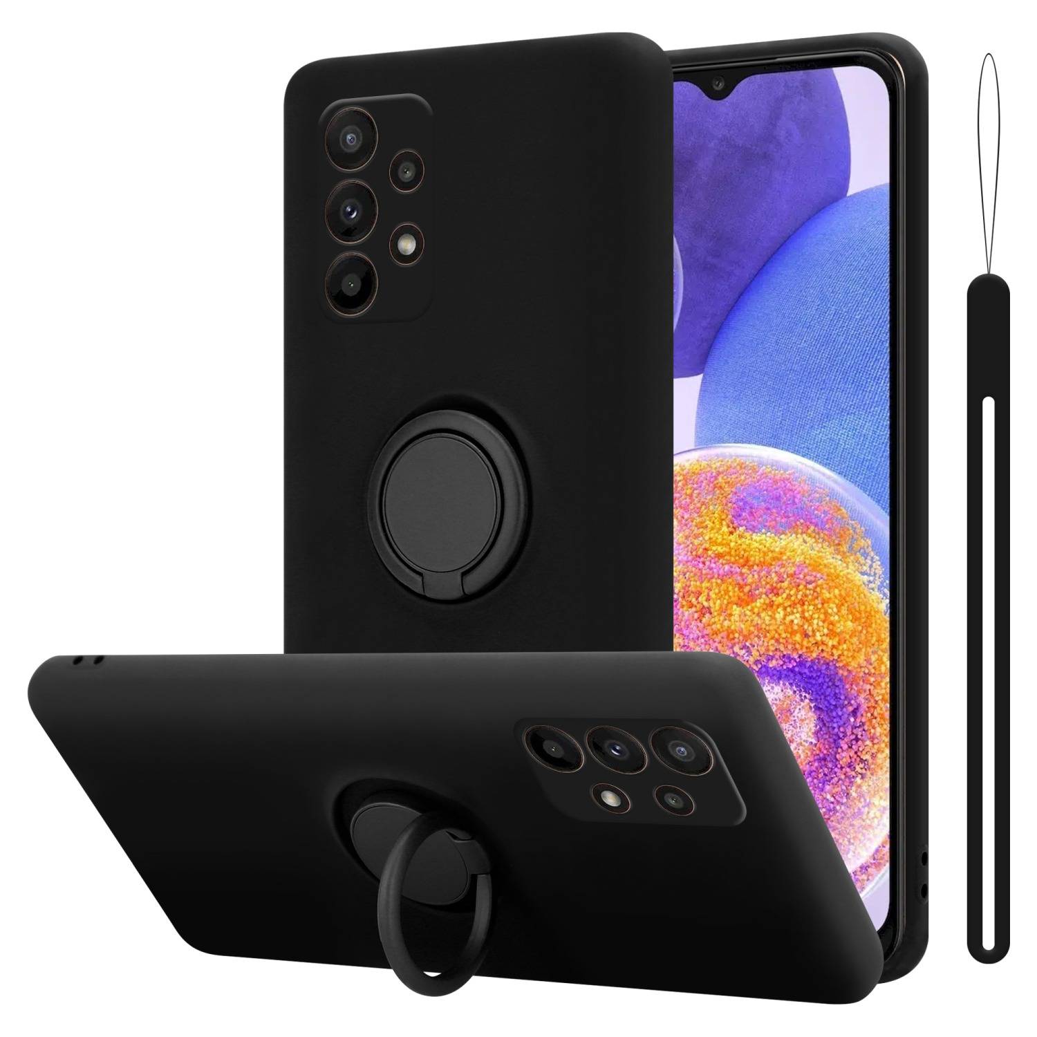Cadorabo Hülle für Samsung Galaxy A23 4G Schutz Hülle in Schwarz Handyhülle TPU Etui Case Cover