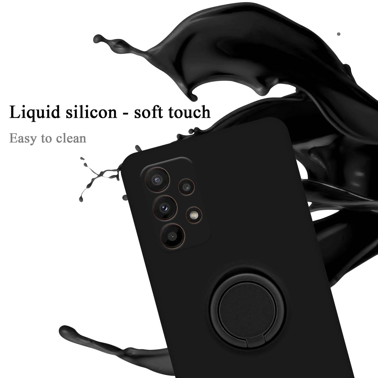 Cadorabo Hülle für Samsung Galaxy A23 4G Schutz Hülle in Schwarz Handyhülle TPU Etui Case Cover