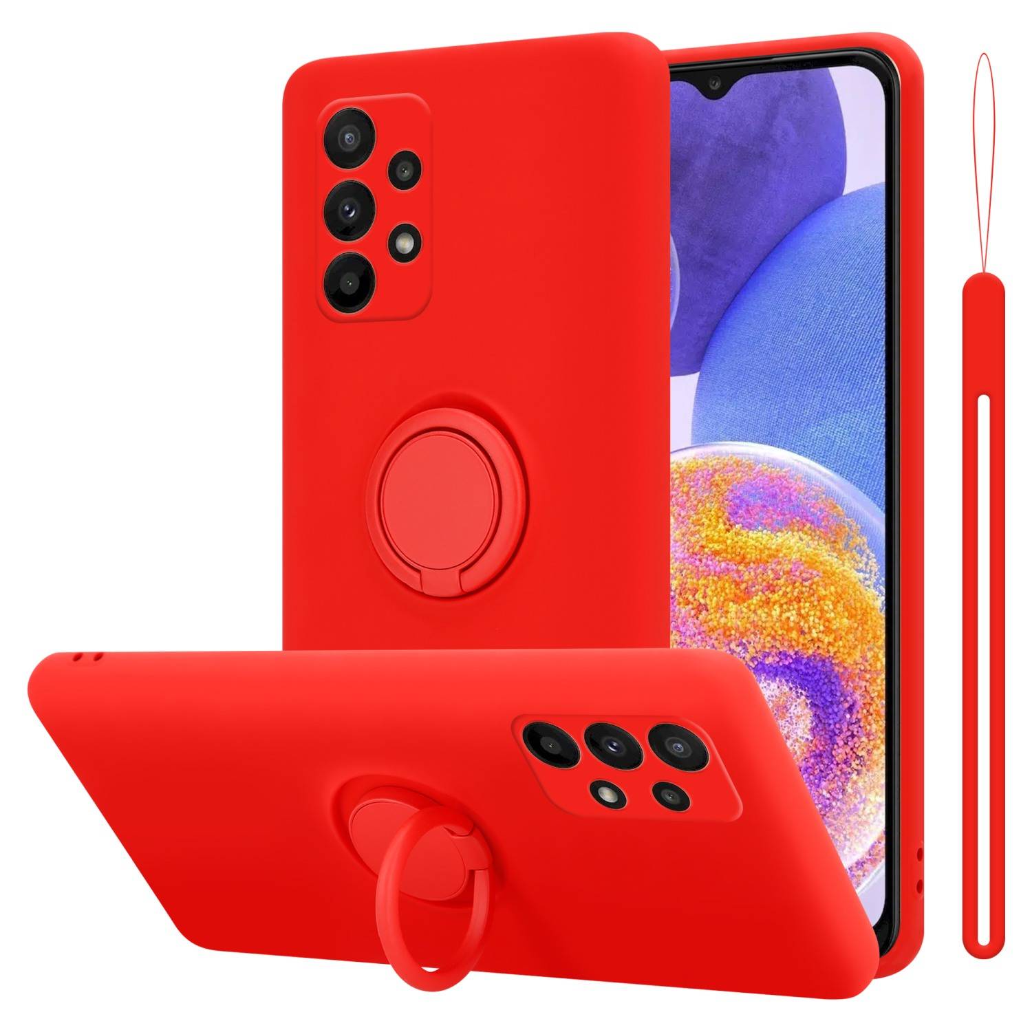Cadorabo Hülle für Samsung Galaxy A23 4G Schutz Hülle in Rot Handyhülle TPU Etui Case Cover