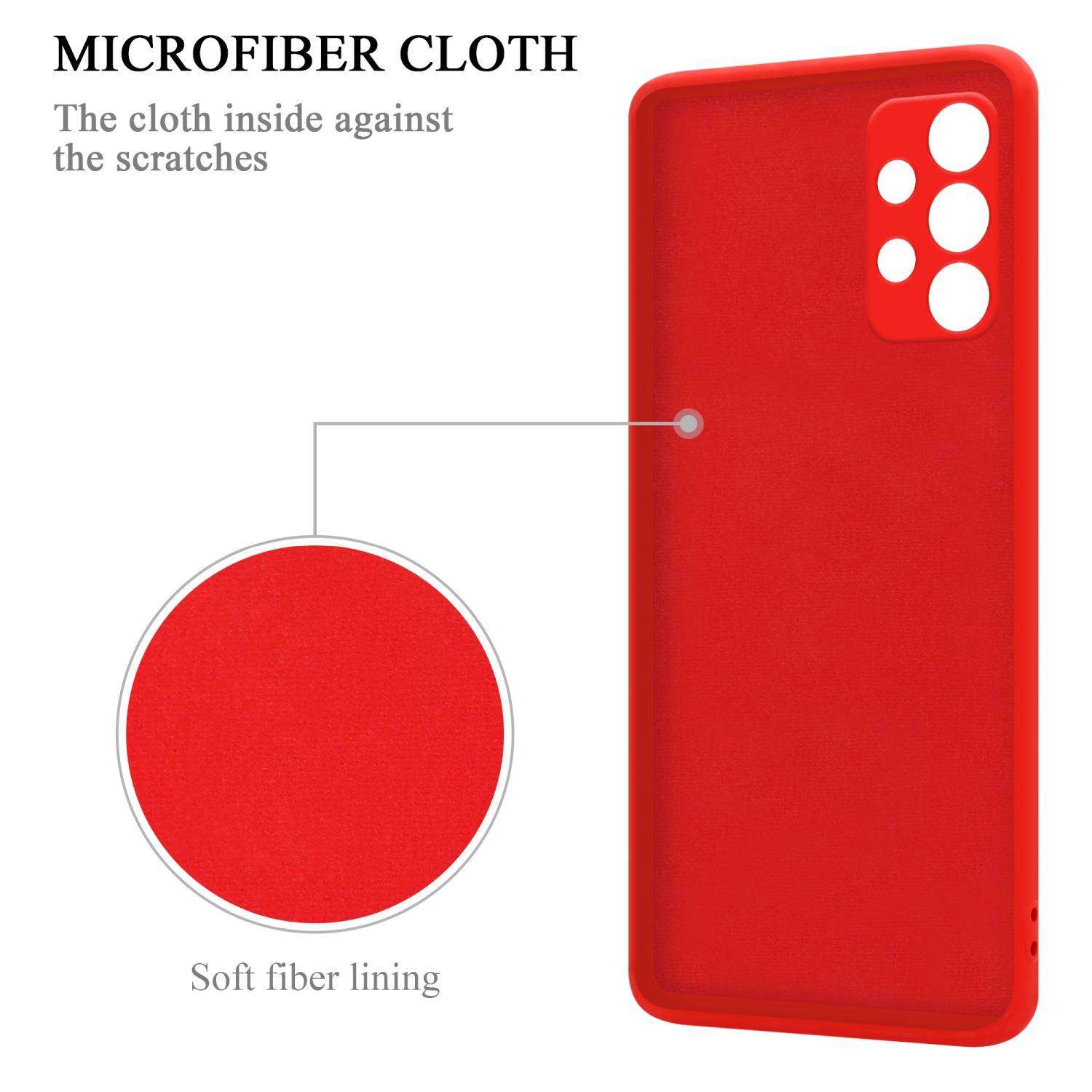 Cadorabo Hülle für Samsung Galaxy A23 4G Schutz Hülle in Rot Handyhülle TPU Etui Case Cover