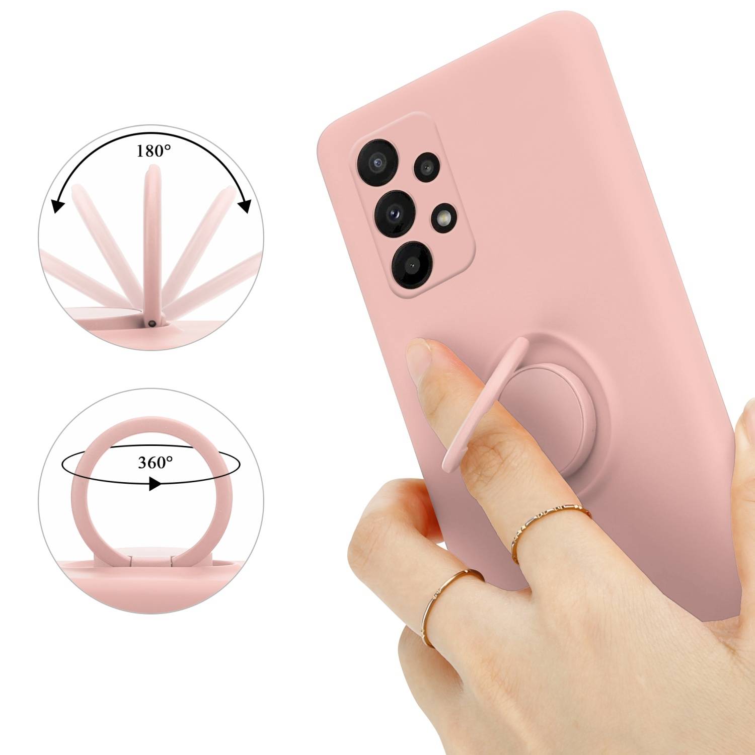 Cadorabo Hülle für Samsung Galaxy A23 4G Schutz Hülle in Rosa Handyhülle TPU Etui Case Cover