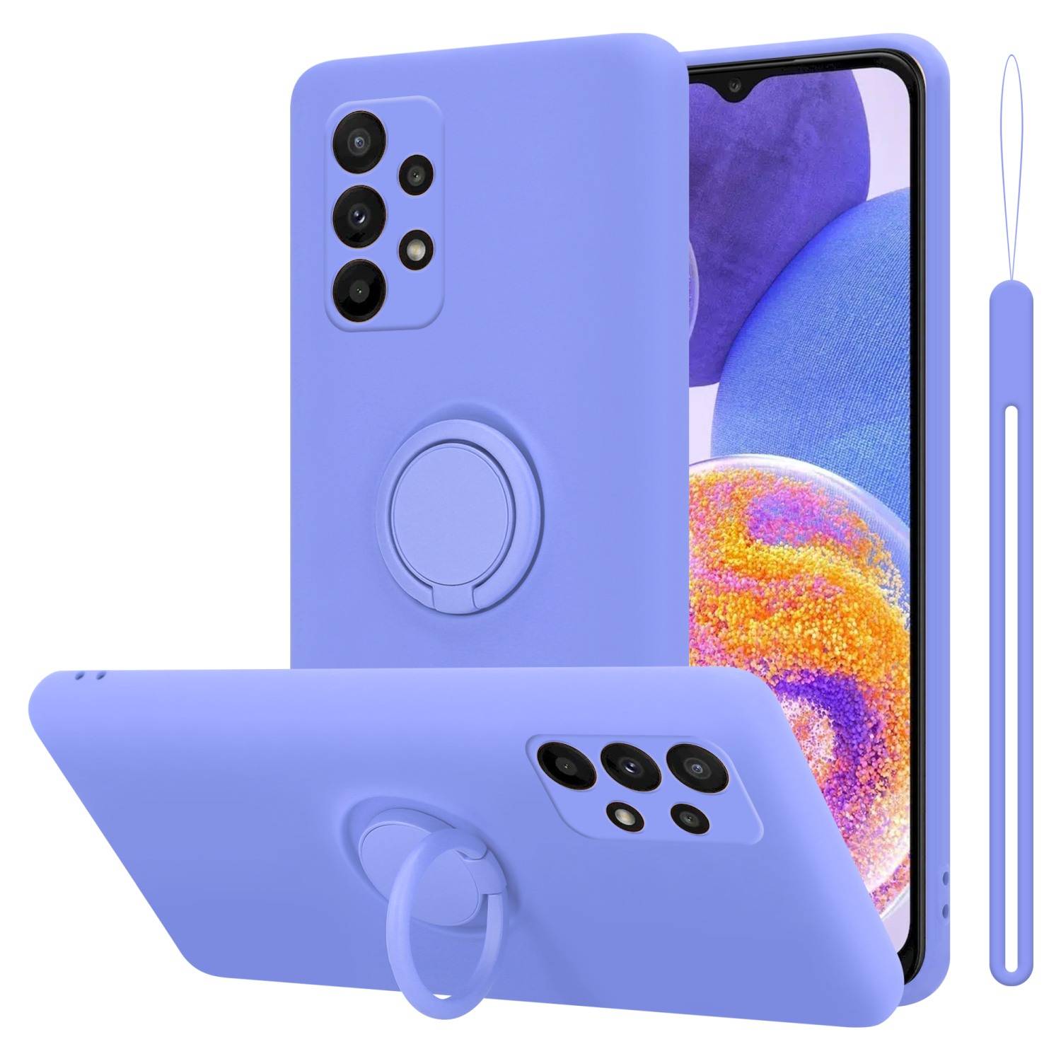 Cadorabo Hülle für Samsung Galaxy A23 4G Schutz Hülle in Lila Handyhülle TPU Etui Case Cover