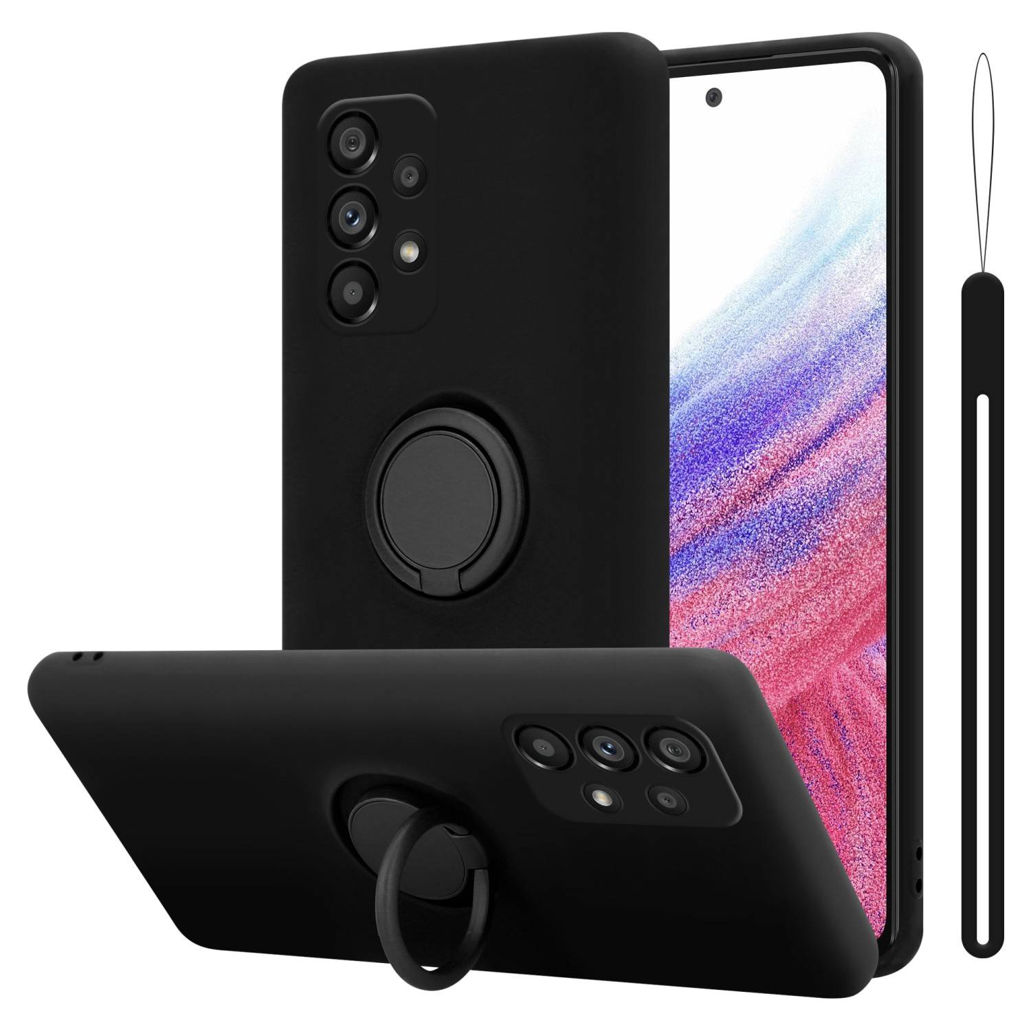 Cadorabo Hülle für Samsung Galaxy A53 5G Schutz Hülle in Schwarz Handyhülle TPU Etui Case Cover