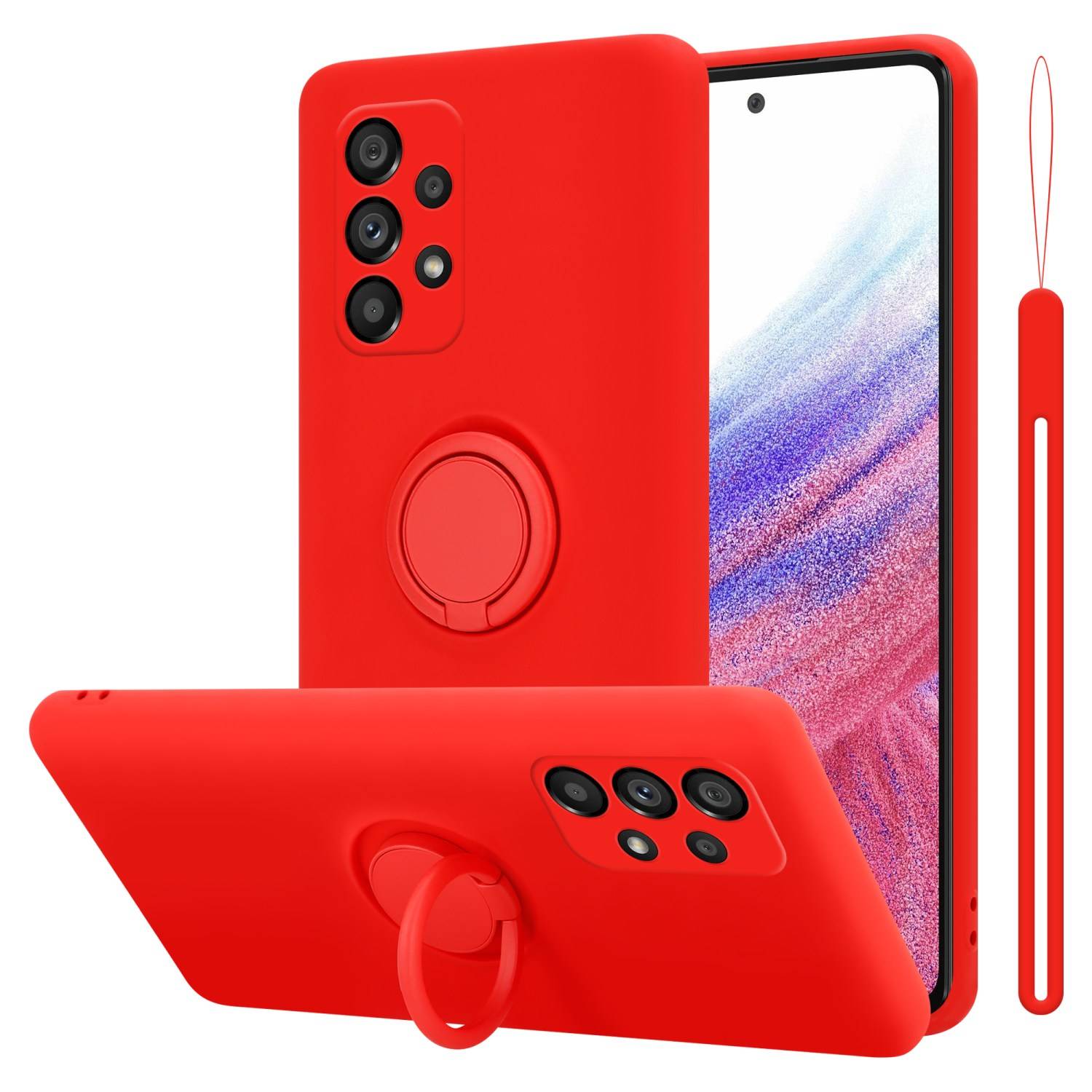 Cadorabo Hülle für Samsung Galaxy A53 5G Schutz Hülle in Rot Handyhülle TPU Etui Case Cover