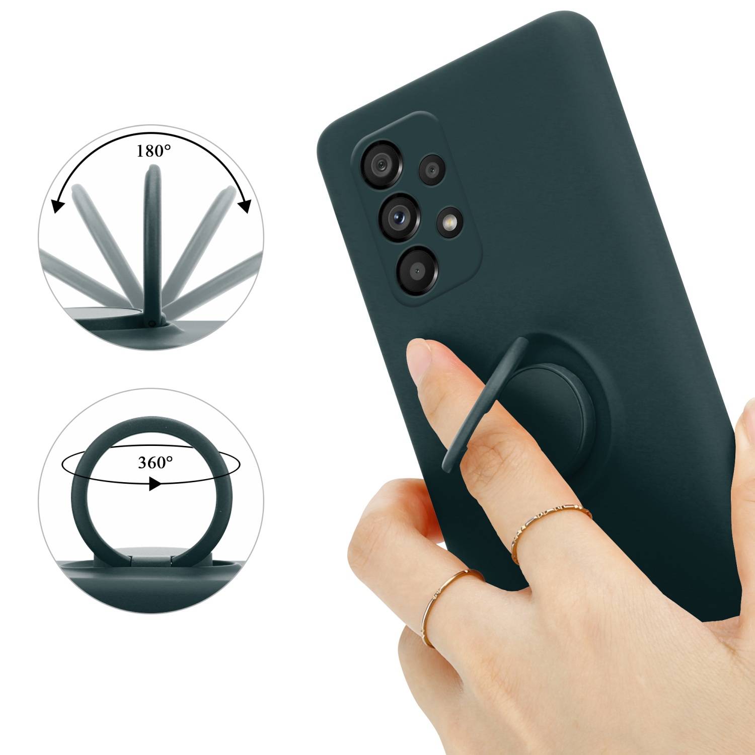 Cadorabo Hülle für Samsung Galaxy A53 5G Schutz Hülle in Grün Handyhülle TPU Etui Case Cover