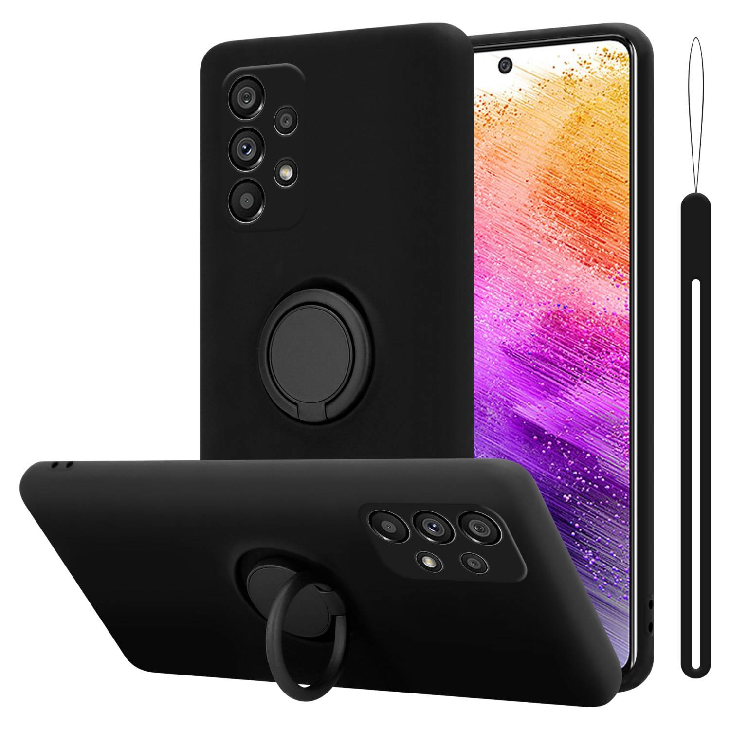 Cadorabo Hülle für Samsung Galaxy A73 5G Schutz Hülle in Schwarz Handyhülle TPU Etui Case Cover