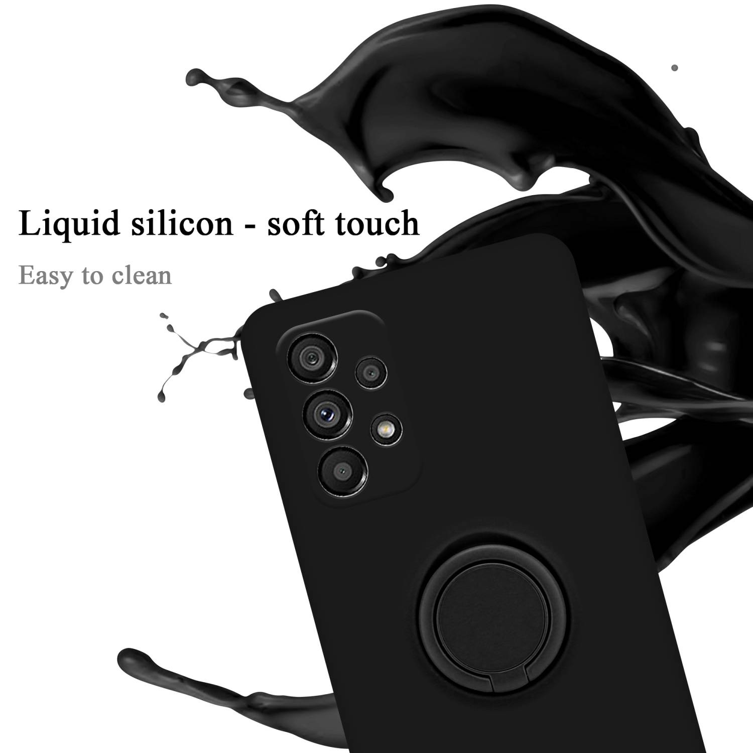 Cadorabo Hülle für Samsung Galaxy A73 5G Schutz Hülle in Schwarz Handyhülle TPU Etui Case Cover