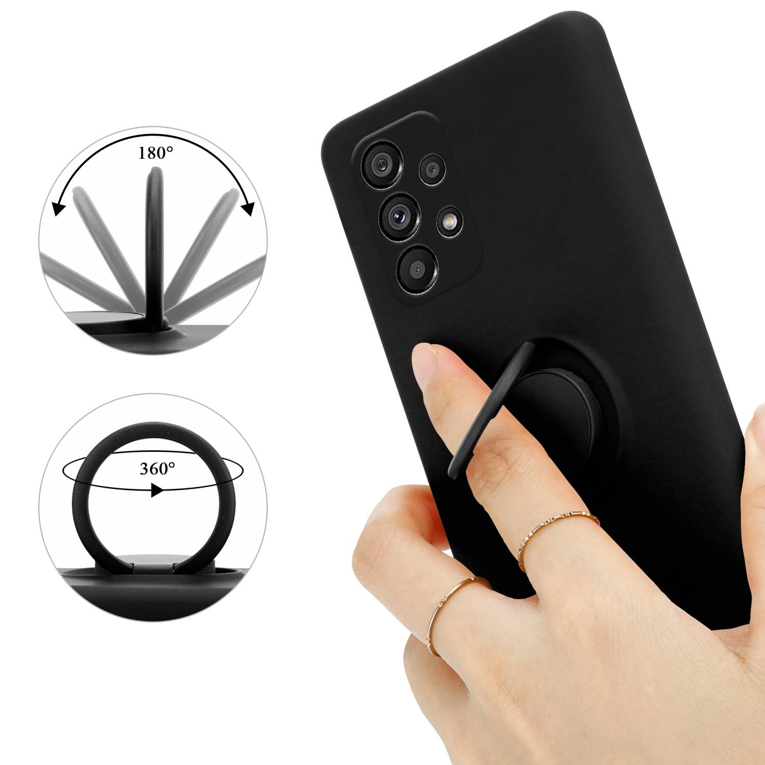 Cadorabo Hülle für Samsung Galaxy A73 5G Schutz Hülle in Schwarz Handyhülle TPU Etui Case Cover