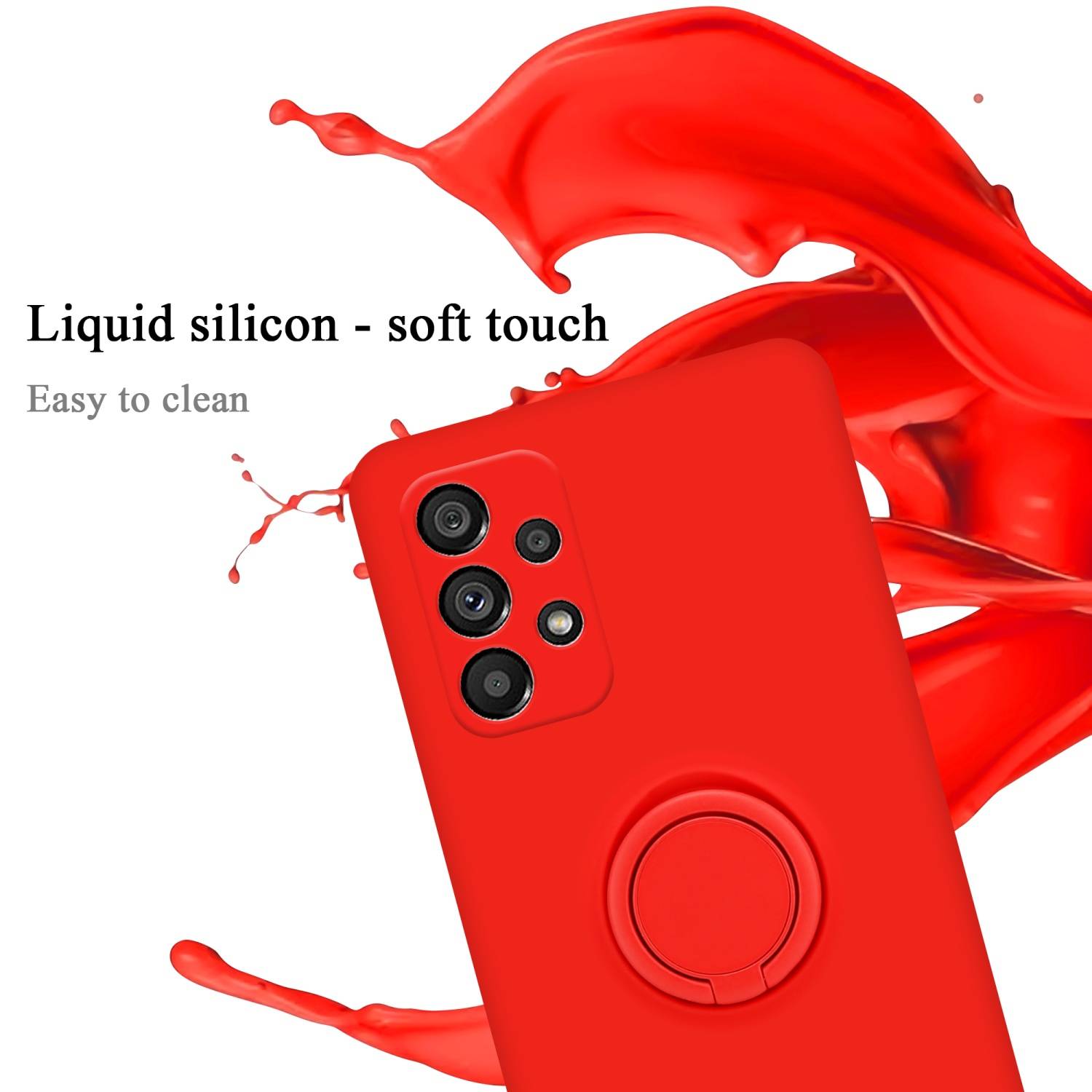 Cadorabo Hülle für Samsung Galaxy A73 5G Schutz Hülle in Rot Handyhülle TPU Etui Case Cover