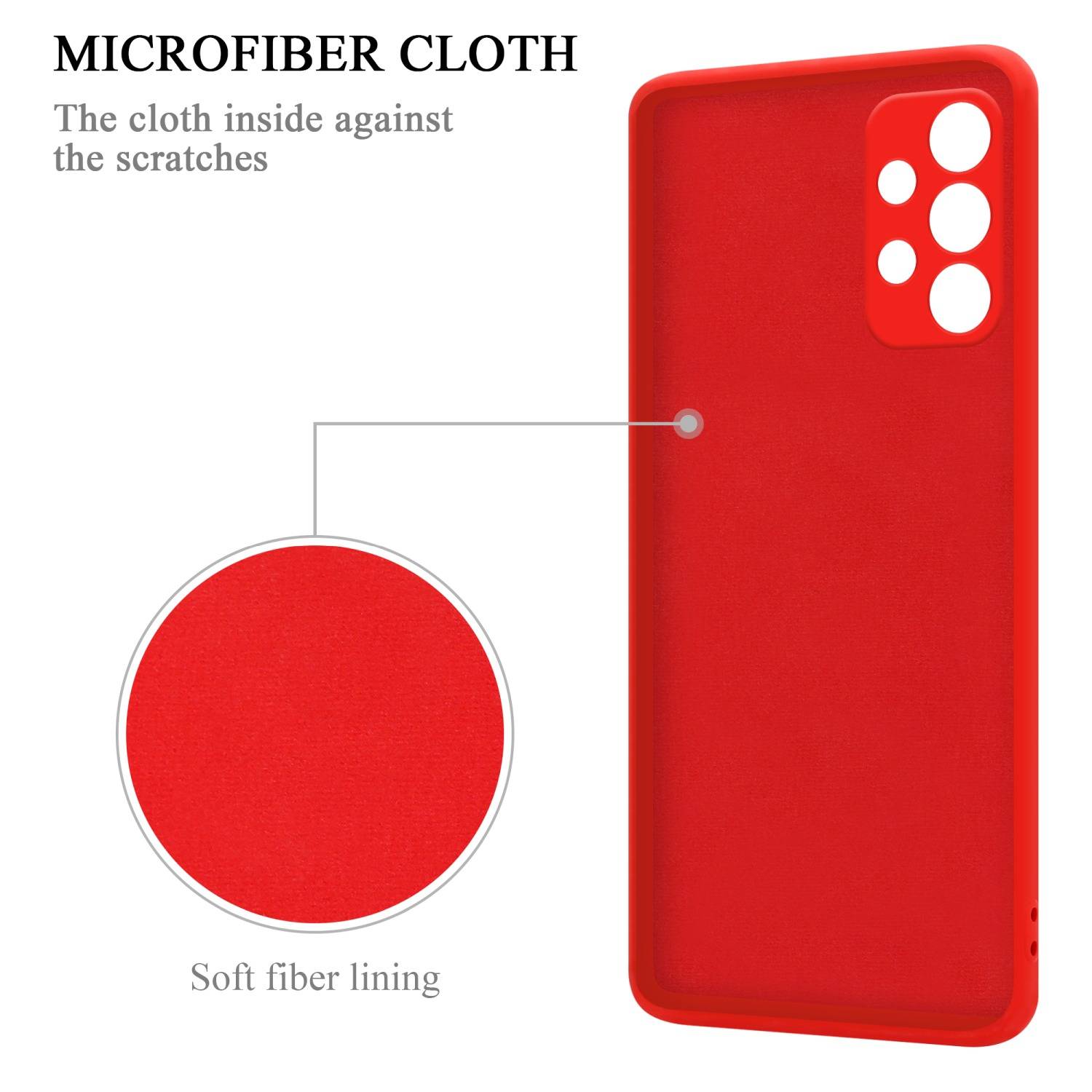 Cadorabo Hülle für Samsung Galaxy A73 5G Schutz Hülle in Rot Handyhülle TPU Etui Case Cover