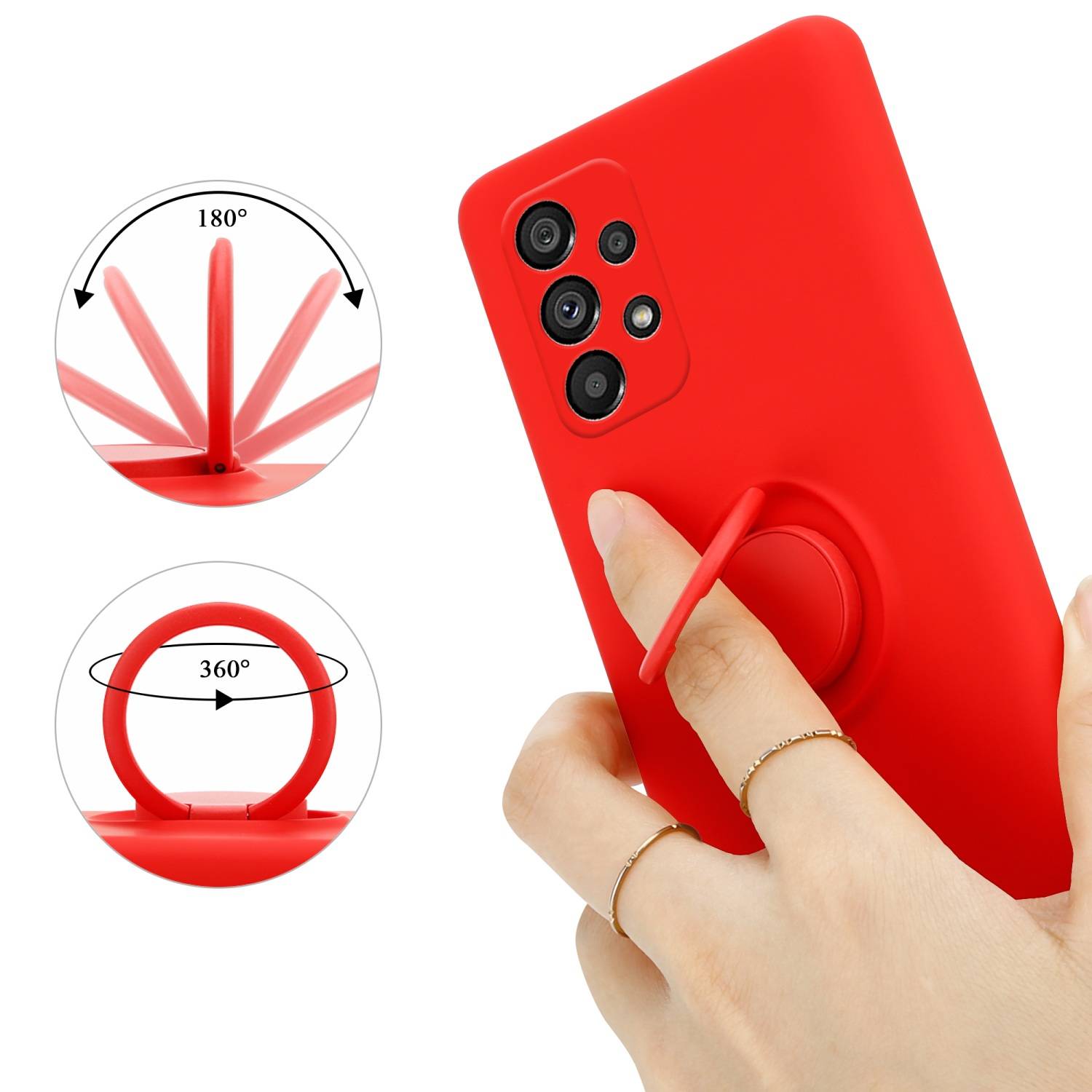 Cadorabo Hülle für Samsung Galaxy A73 5G Schutz Hülle in Rot Handyhülle TPU Etui Case Cover