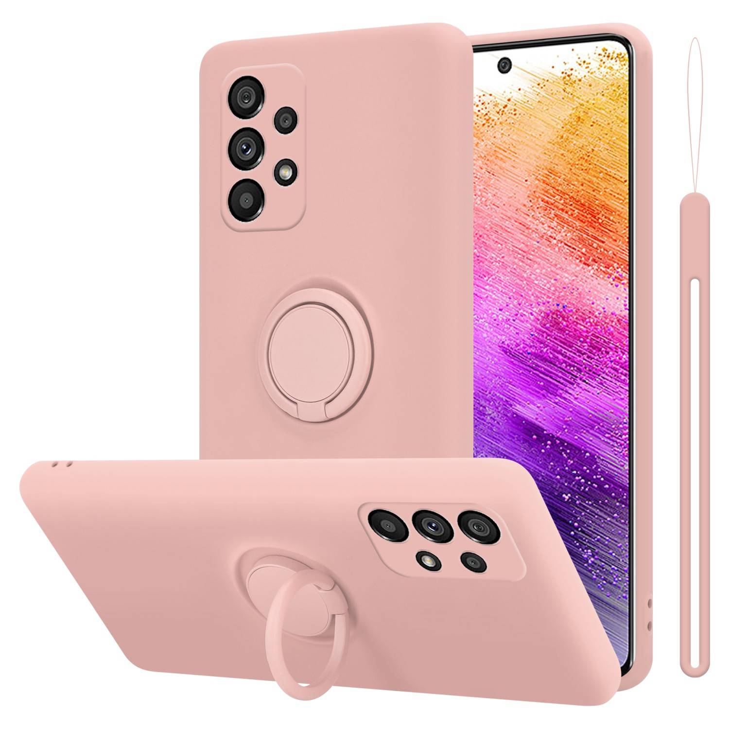 Cadorabo Hülle für Samsung Galaxy A73 5G Schutz Hülle in Rosa Handyhülle TPU Etui Case Cover
