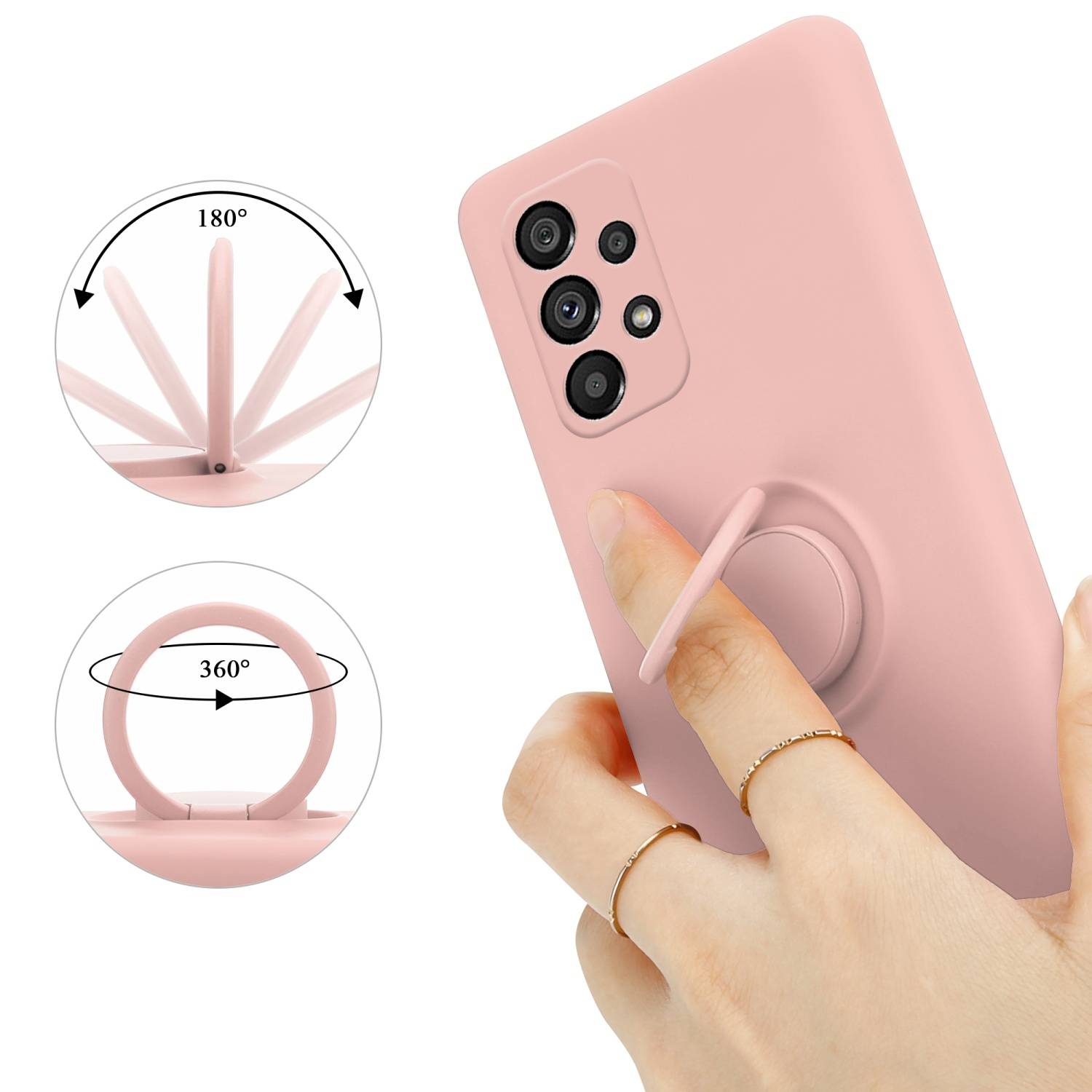 Cadorabo Hülle für Samsung Galaxy A73 5G Schutz Hülle in Rosa Handyhülle TPU Etui Case Cover