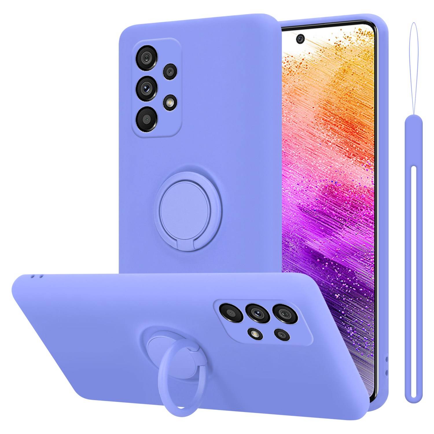 Cadorabo Hülle für Samsung Galaxy A73 5G Schutz Hülle in Lila Handyhülle TPU Etui Case Cover