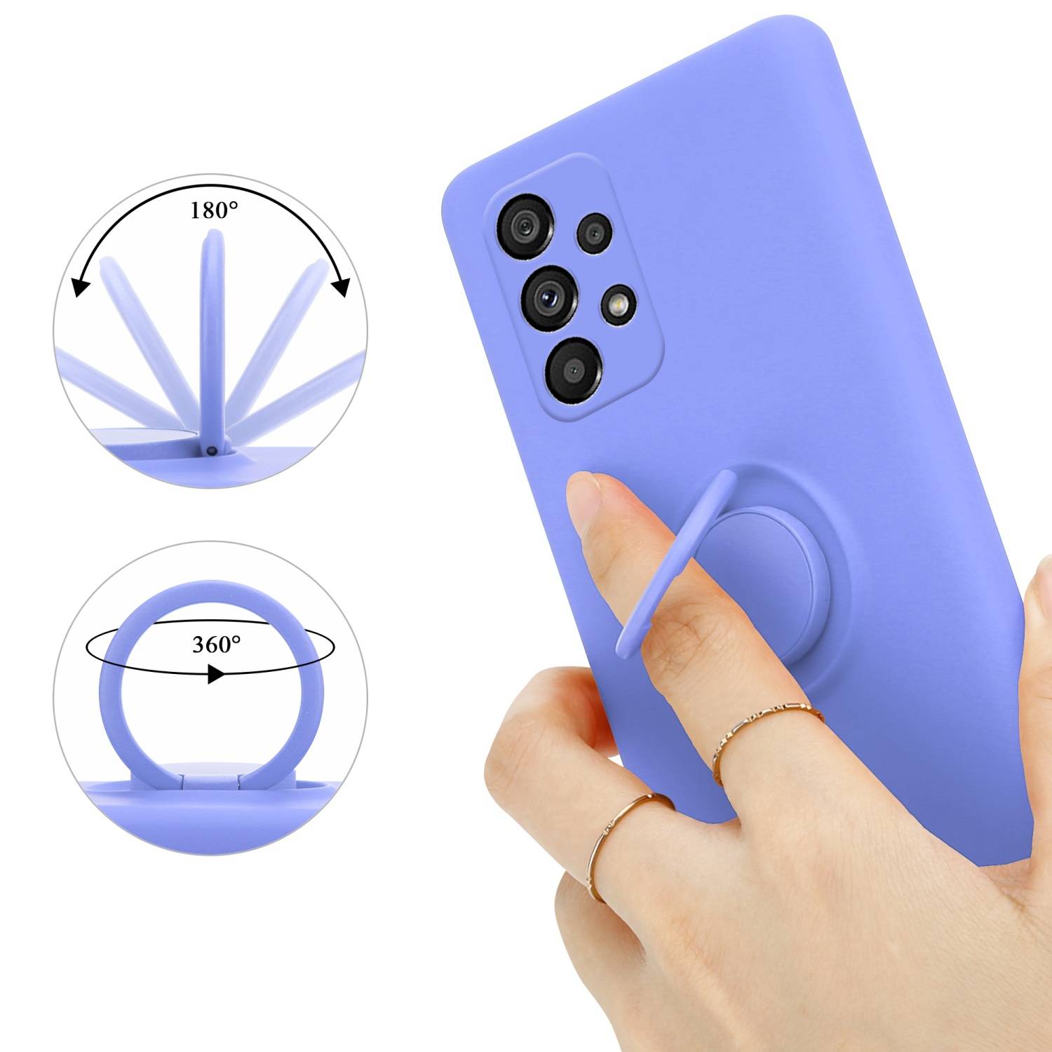 Cadorabo Hülle für Samsung Galaxy A73 5G Schutz Hülle in Lila Handyhülle TPU Etui Case Cover