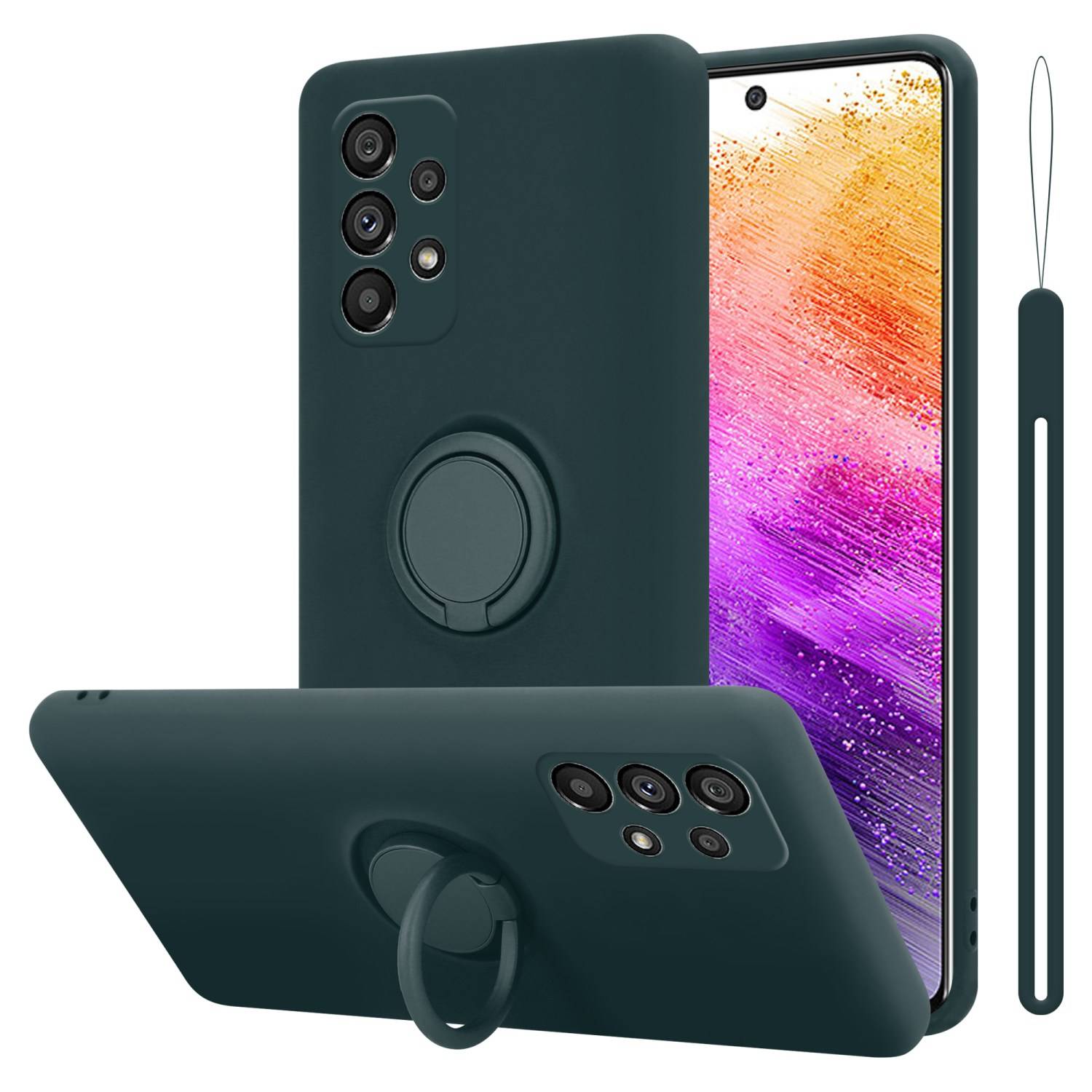 Cadorabo Hülle für Samsung Galaxy A73 5G Schutz Hülle in Grün Handyhülle TPU Etui Case Cover