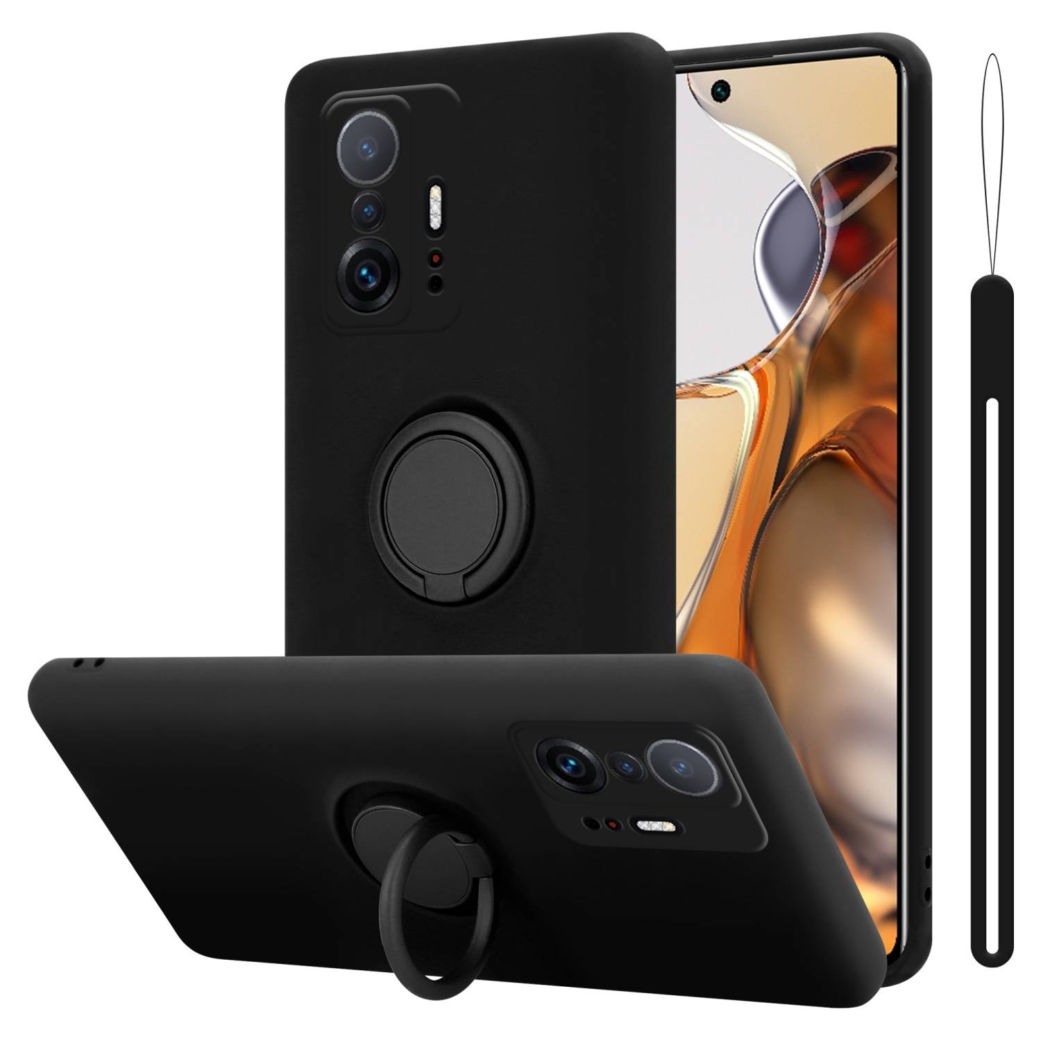 Cadorabo Hülle für Xiaomi 11T / 11T PRO Schutz Hülle in Schwarz Handyhülle TPU Etui Case Cover