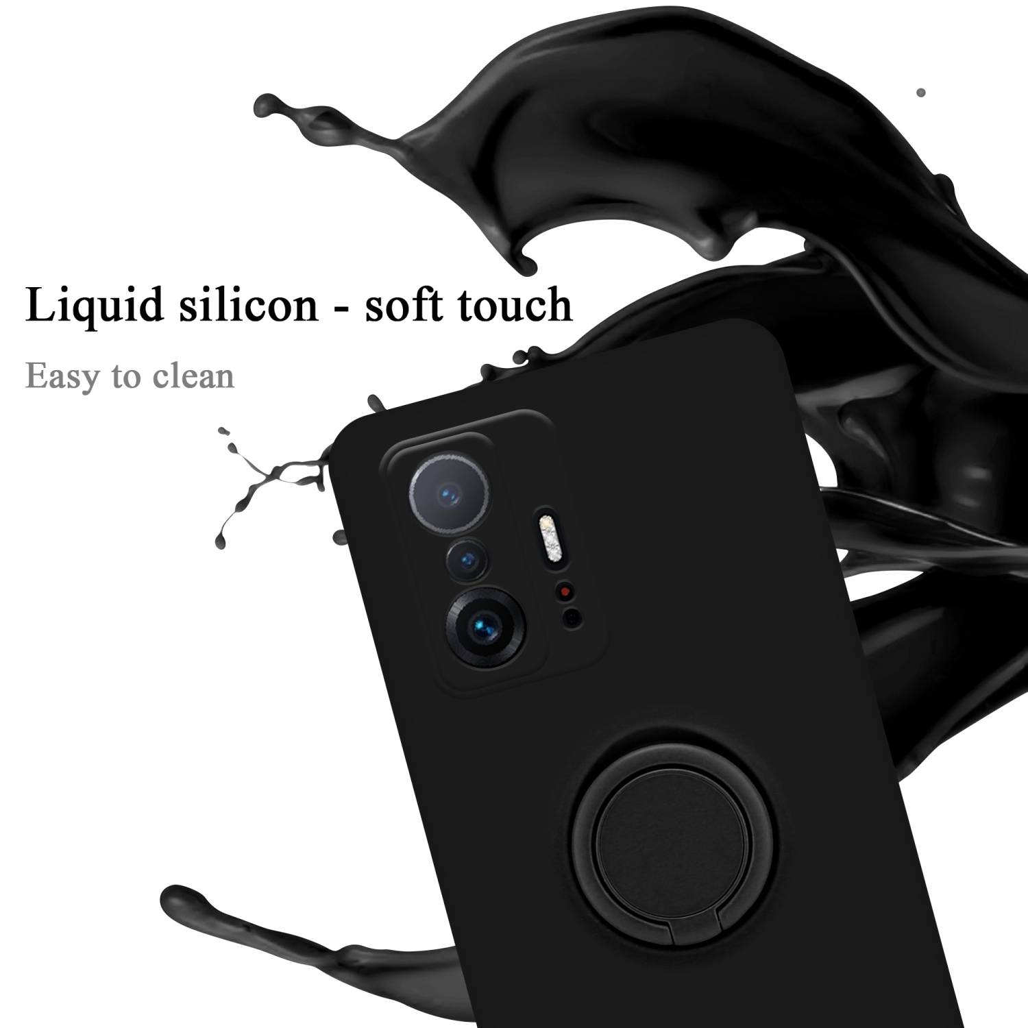 Cadorabo Hülle für Xiaomi 11T / 11T PRO Schutz Hülle in Schwarz Handyhülle TPU Etui Case Cover