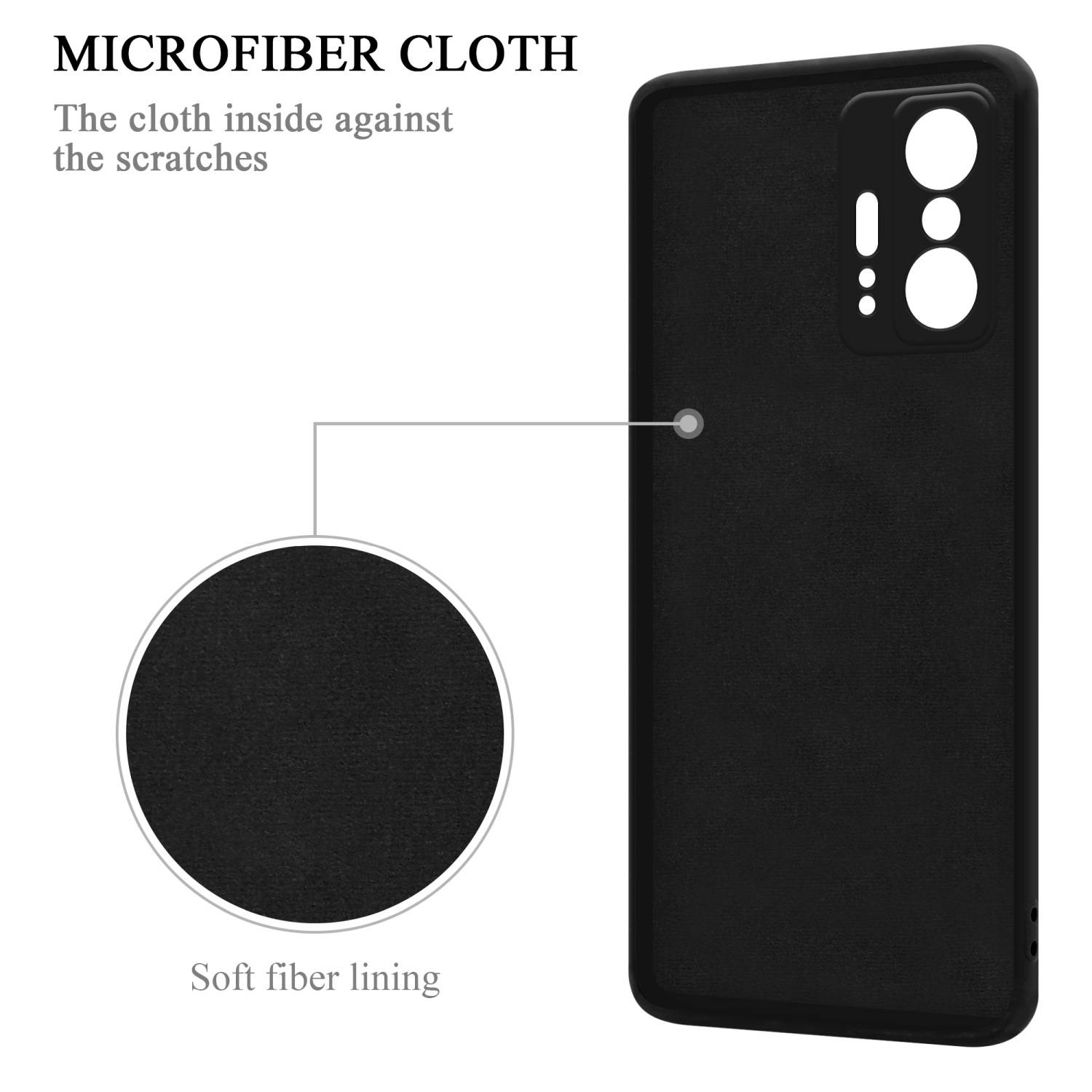 Cadorabo Hülle für Xiaomi 11T / 11T PRO Schutz Hülle in Schwarz Handyhülle TPU Etui Case Cover