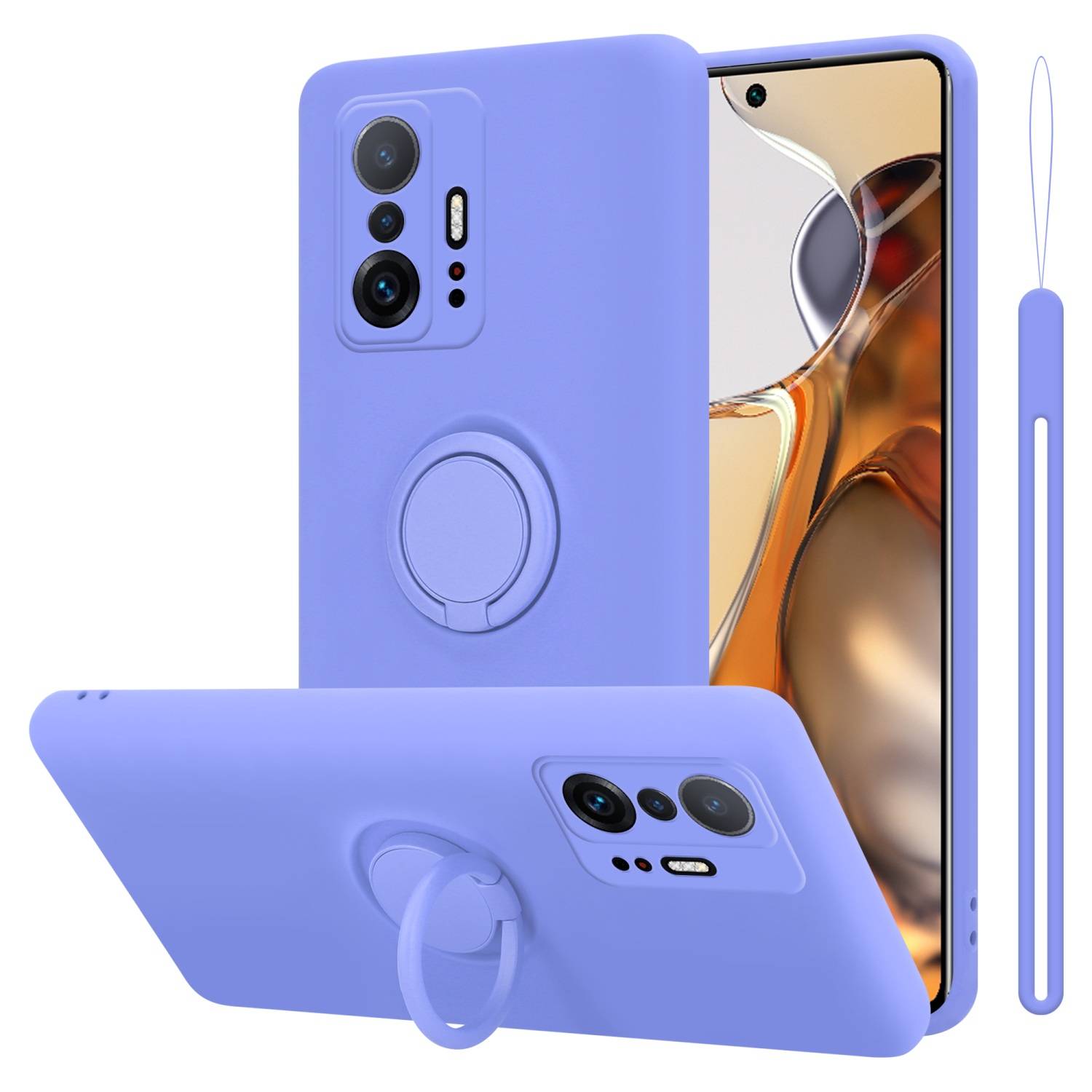 Cadorabo Hülle für Xiaomi 11T / 11T PRO Schutz Hülle in Lila Handyhülle TPU Etui Case Cover
