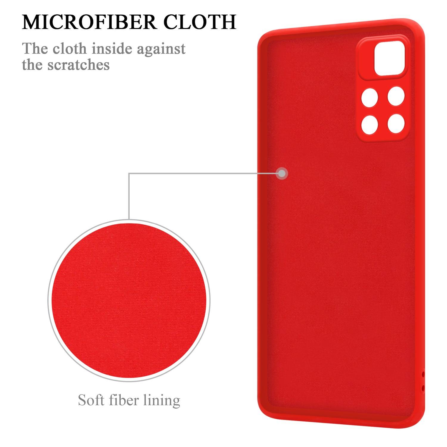 Cadorabo Hülle für Xiaomi POCO M4 PRO 5G Schutz Hülle in Rot Handyhülle TPU Etui Case Cover