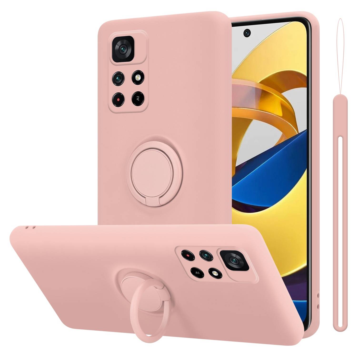 Cadorabo Hülle für Xiaomi POCO M4 PRO 5G Schutz Hülle in Rosa Handyhülle TPU Etui Case Cover