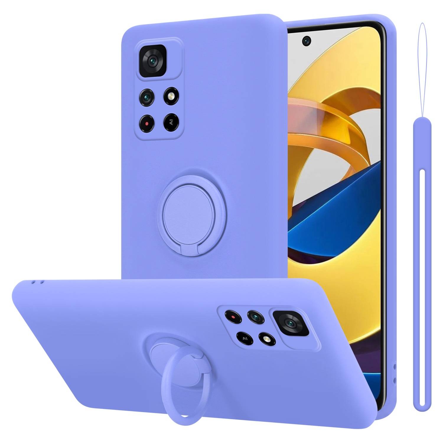 Cadorabo Hülle für Xiaomi POCO M4 PRO 5G Schutz Hülle in Lila Handyhülle TPU Etui Case Cover