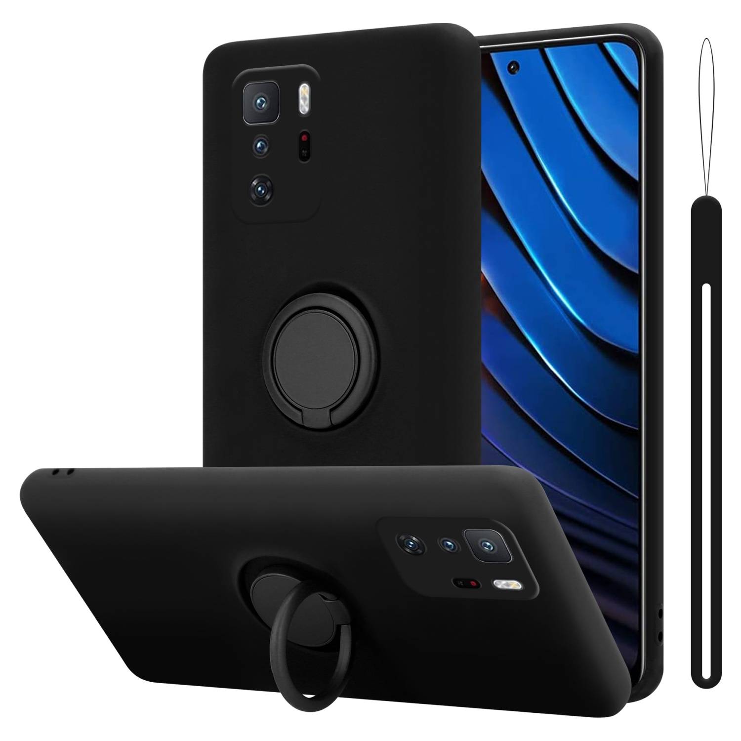 Cadorabo Hülle für Xiaomi POCO X3 GT Schutz Hülle in Schwarz Handyhülle TPU Etui Case Cover