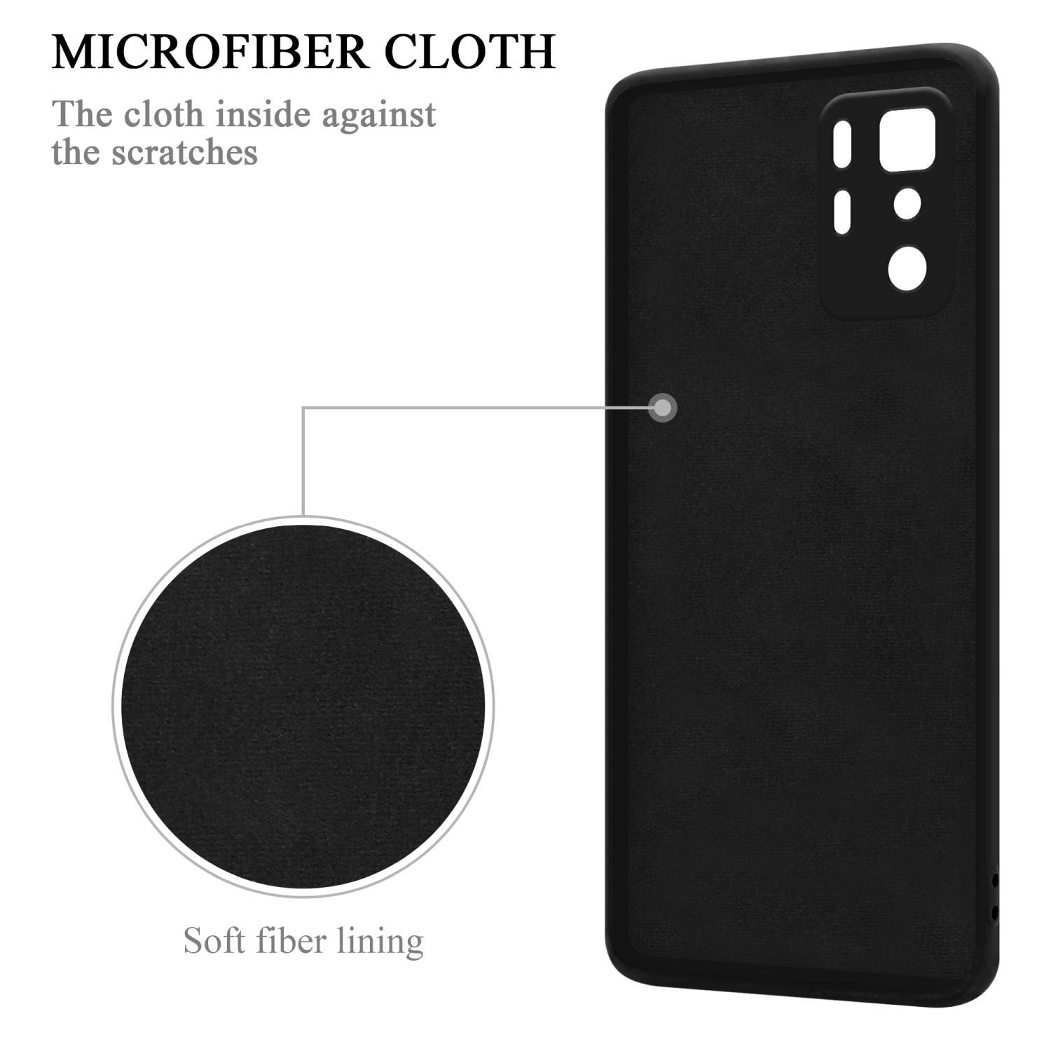 Cadorabo Hülle für Xiaomi POCO X3 GT Schutz Hülle in Schwarz Handyhülle TPU Etui Case Cover