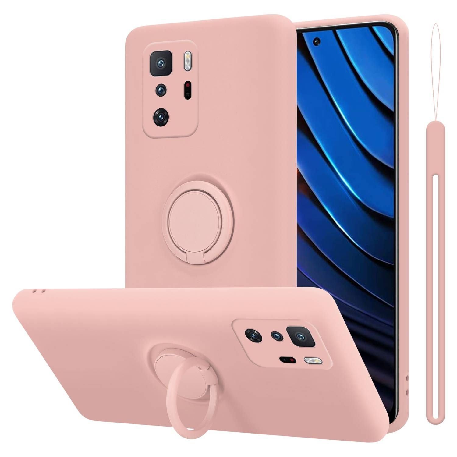 Cadorabo Hülle für Xiaomi POCO X3 GT Schutz Hülle in Rosa Handyhülle TPU Etui Case Cover