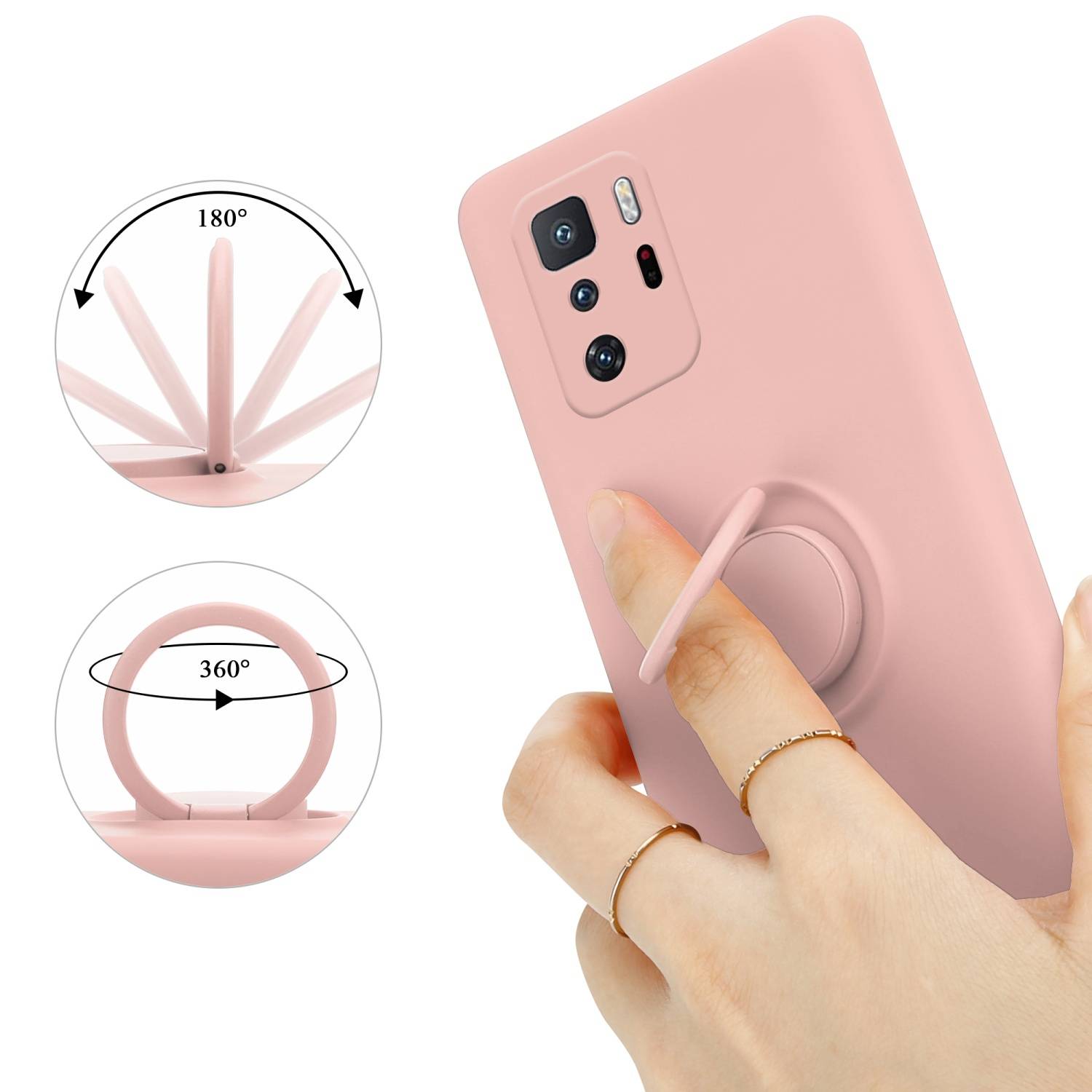 Cadorabo Hülle für Xiaomi POCO X3 GT Schutz Hülle in Rosa Handyhülle TPU Etui Case Cover