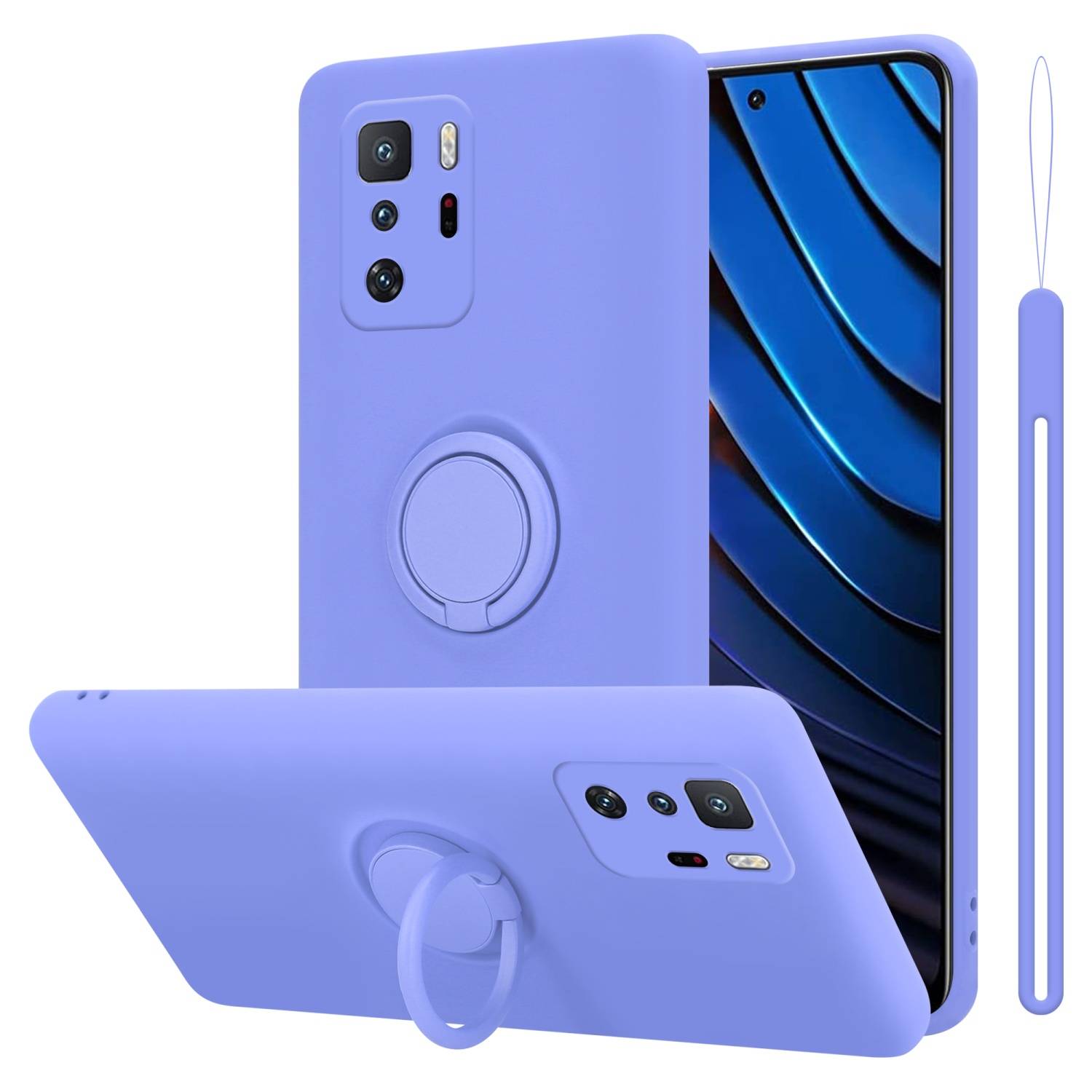 Cadorabo Hülle für Xiaomi POCO X3 GT Schutz Hülle in Lila Handyhülle TPU Etui Case Cover