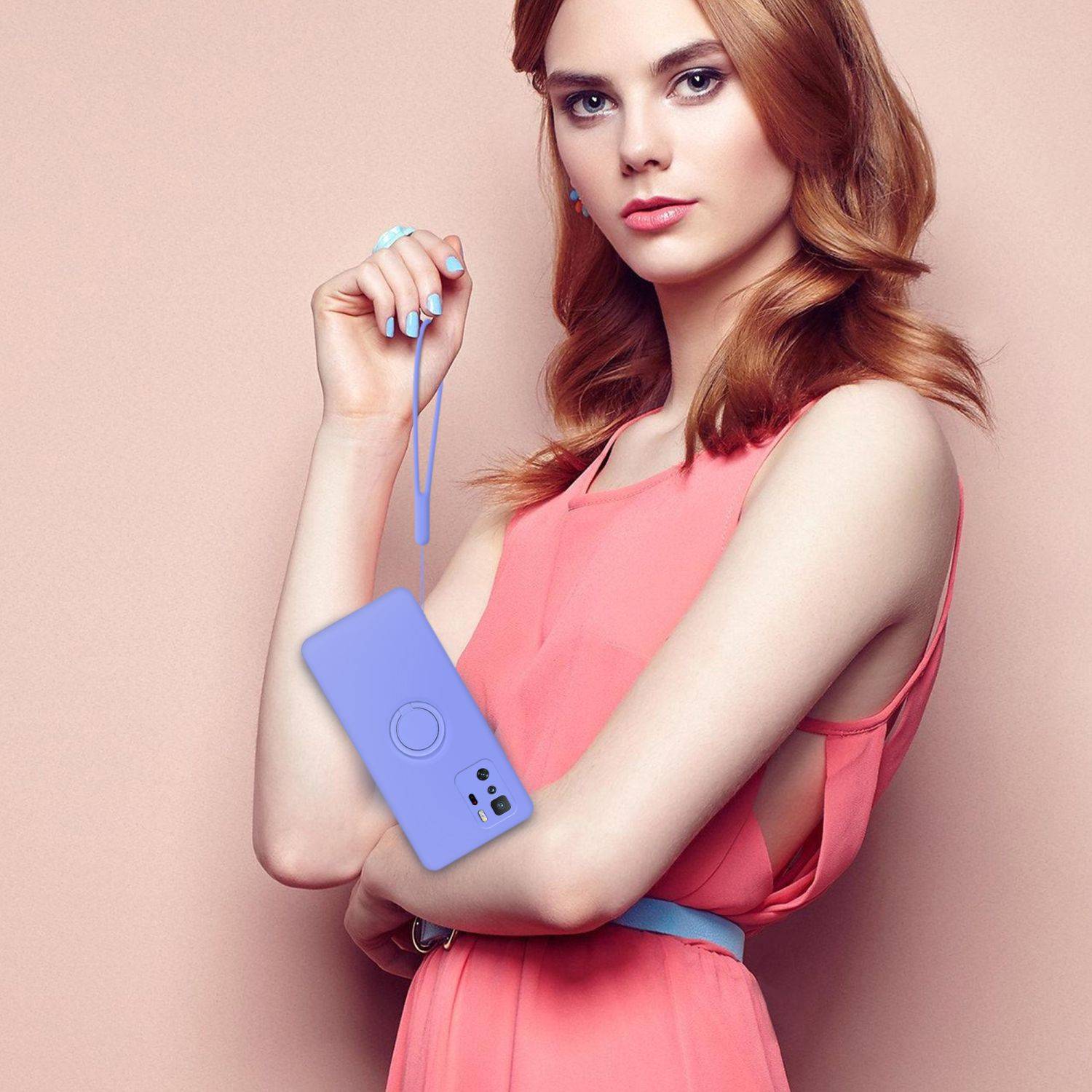 Cadorabo Hülle für Xiaomi POCO X3 GT Schutz Hülle in Lila Handyhülle TPU Etui Case Cover