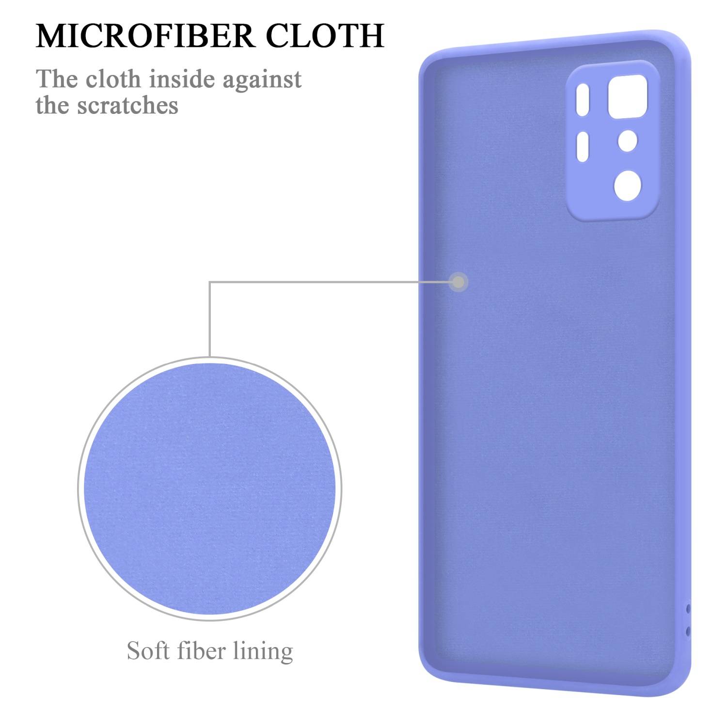 Cadorabo Hülle für Xiaomi POCO X3 GT Schutz Hülle in Lila Handyhülle TPU Etui Case Cover