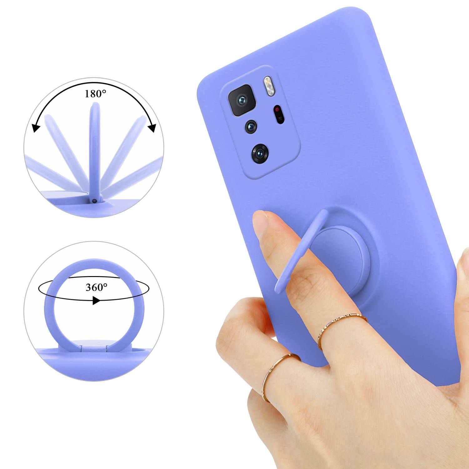 Cadorabo Hülle für Xiaomi POCO X3 GT Schutz Hülle in Lila Handyhülle TPU Etui Case Cover
