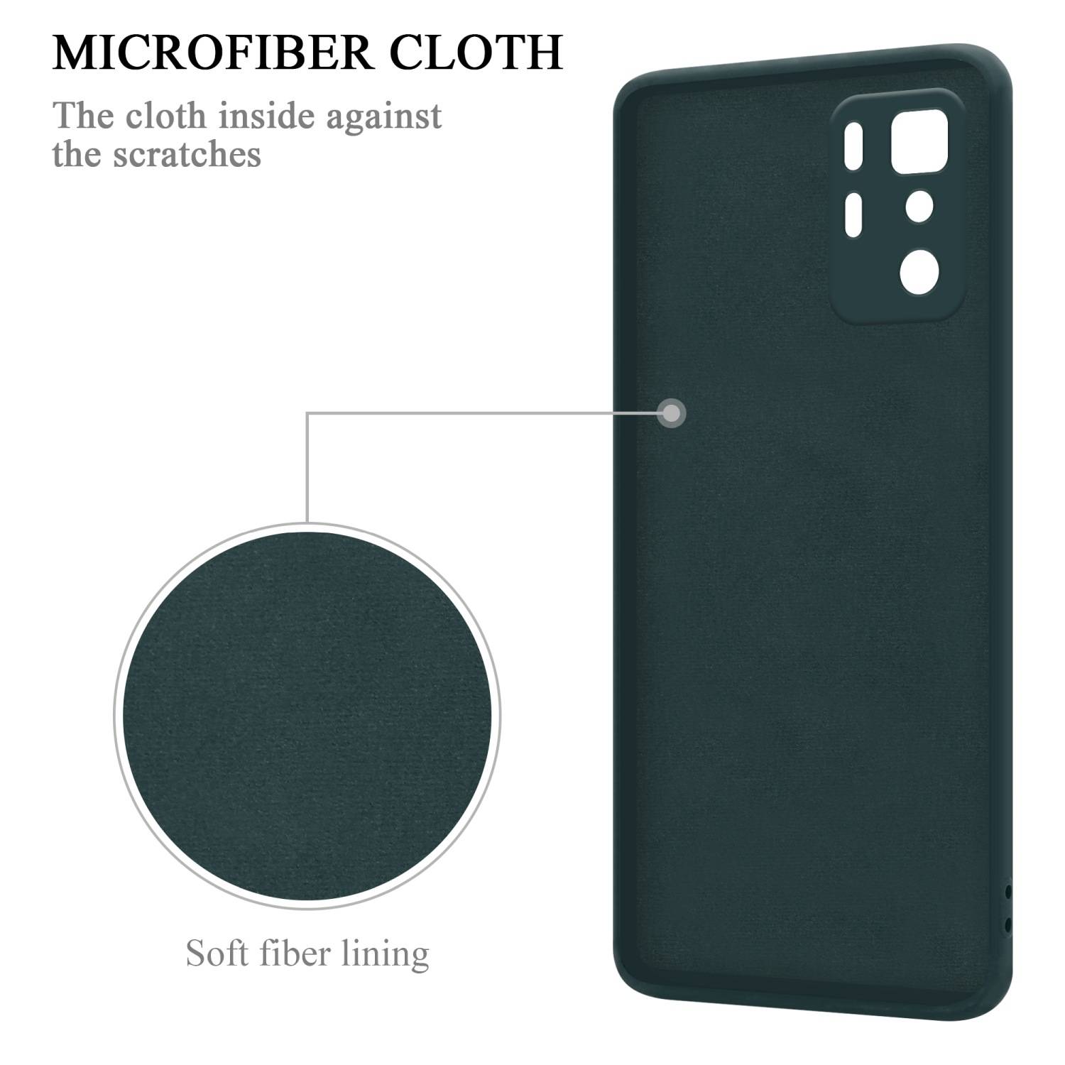 Cadorabo Hülle für Xiaomi POCO X3 GT Schutz Hülle in Grün Handyhülle TPU Etui Case Cover